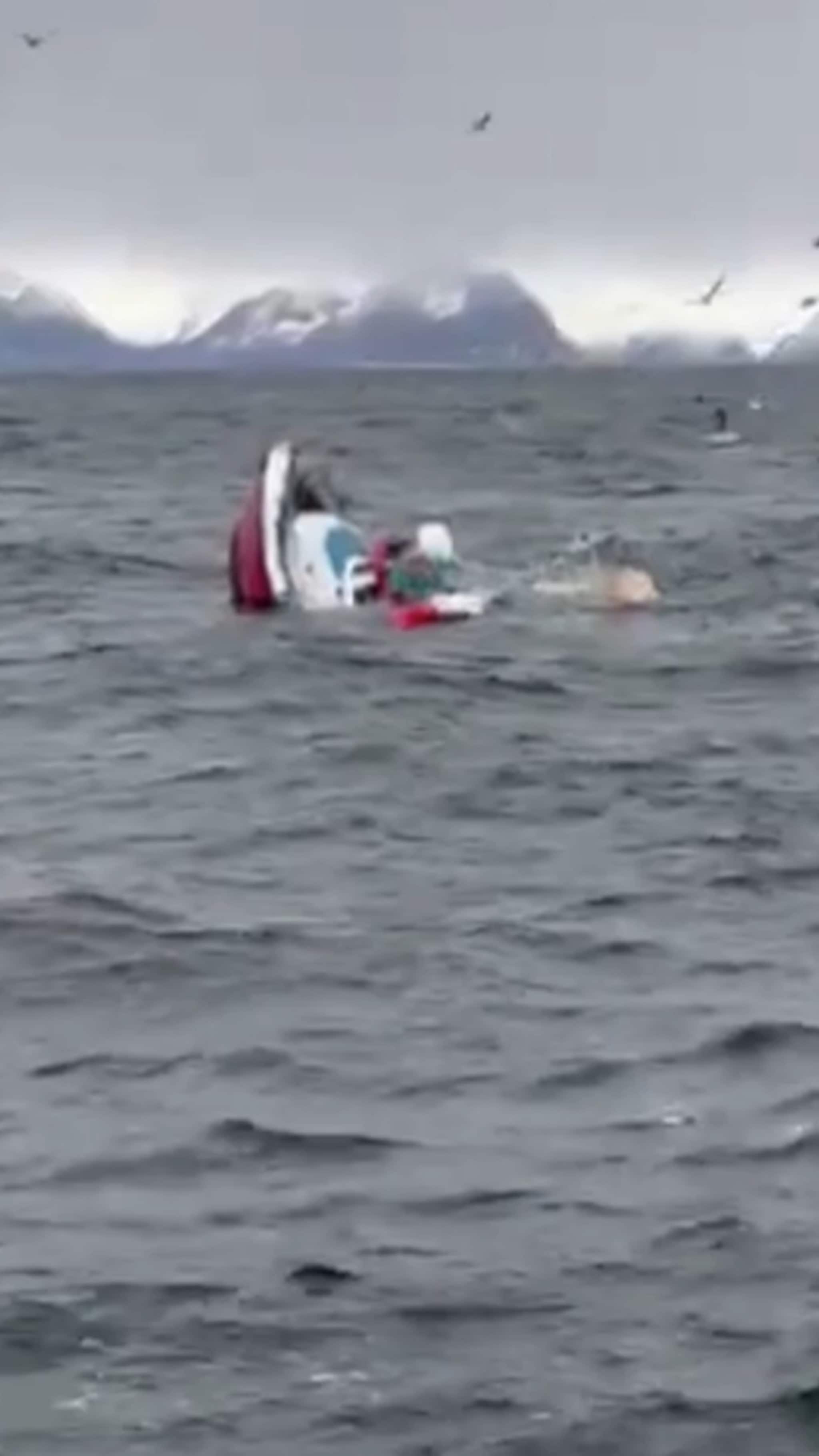 Her synker fiskebåten utenfor Senja