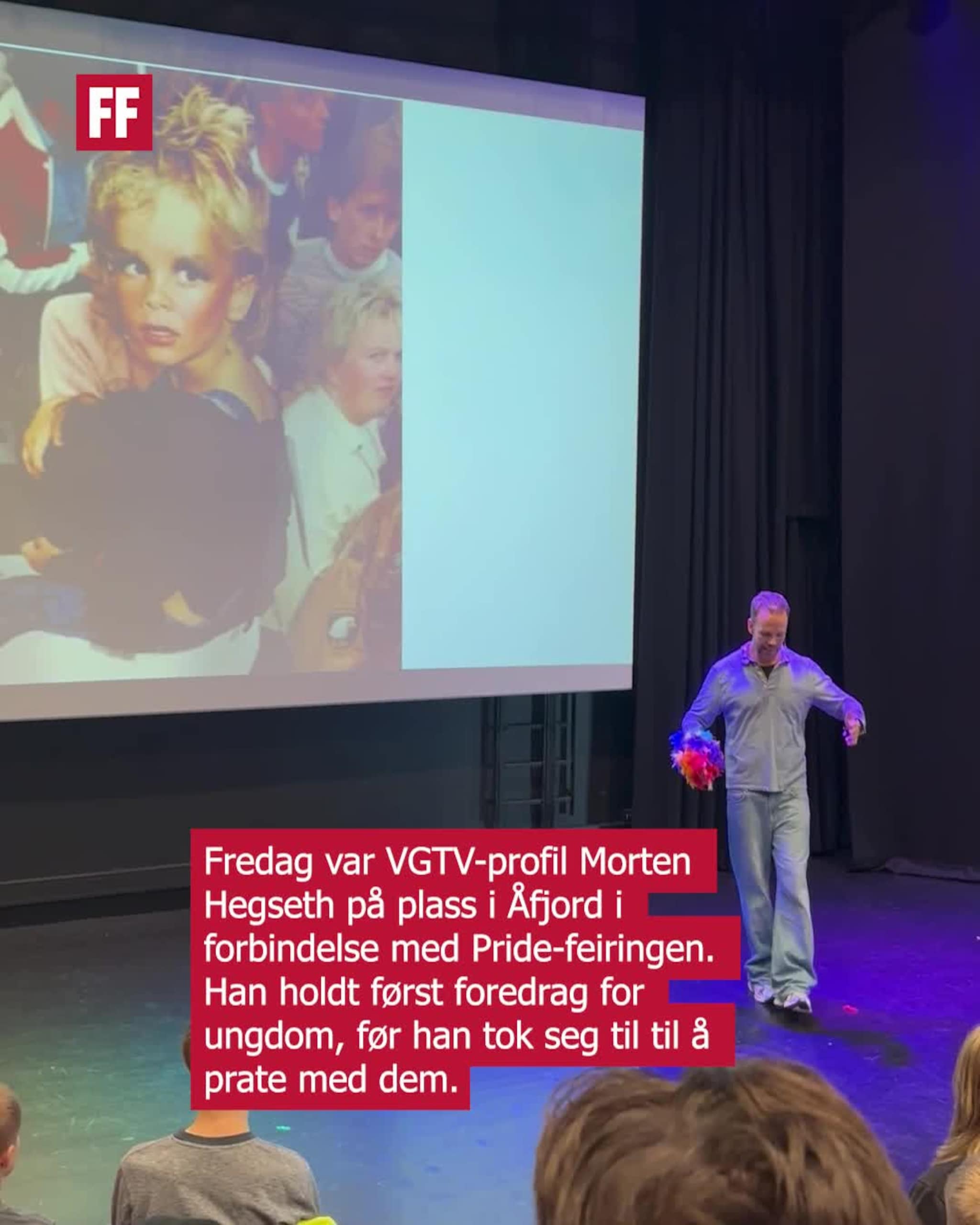 Influencer-profil på Pride-markering i Åfjord