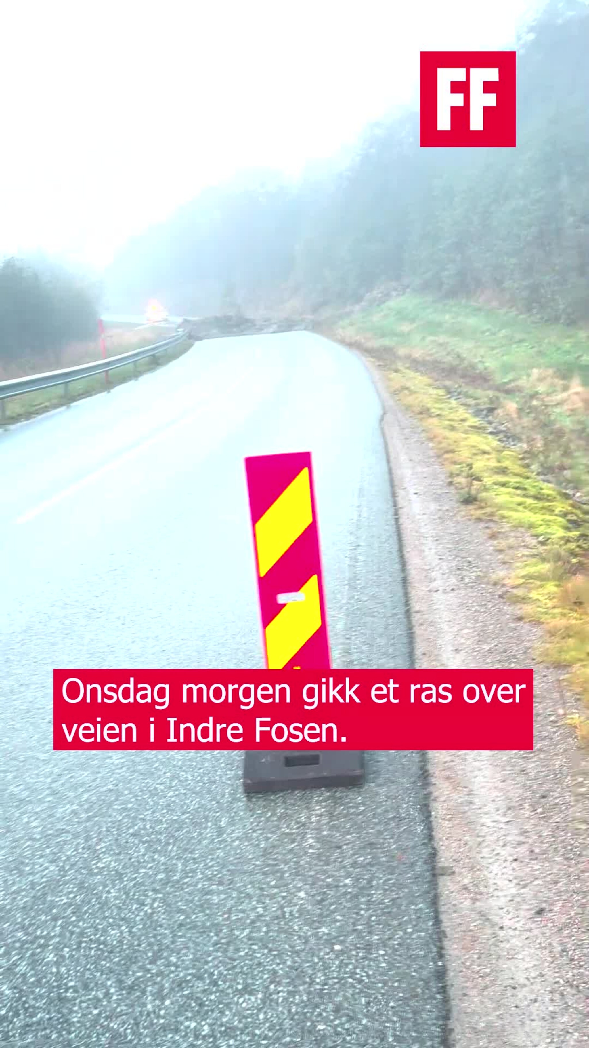 Jordras over vei i Indre Fosen