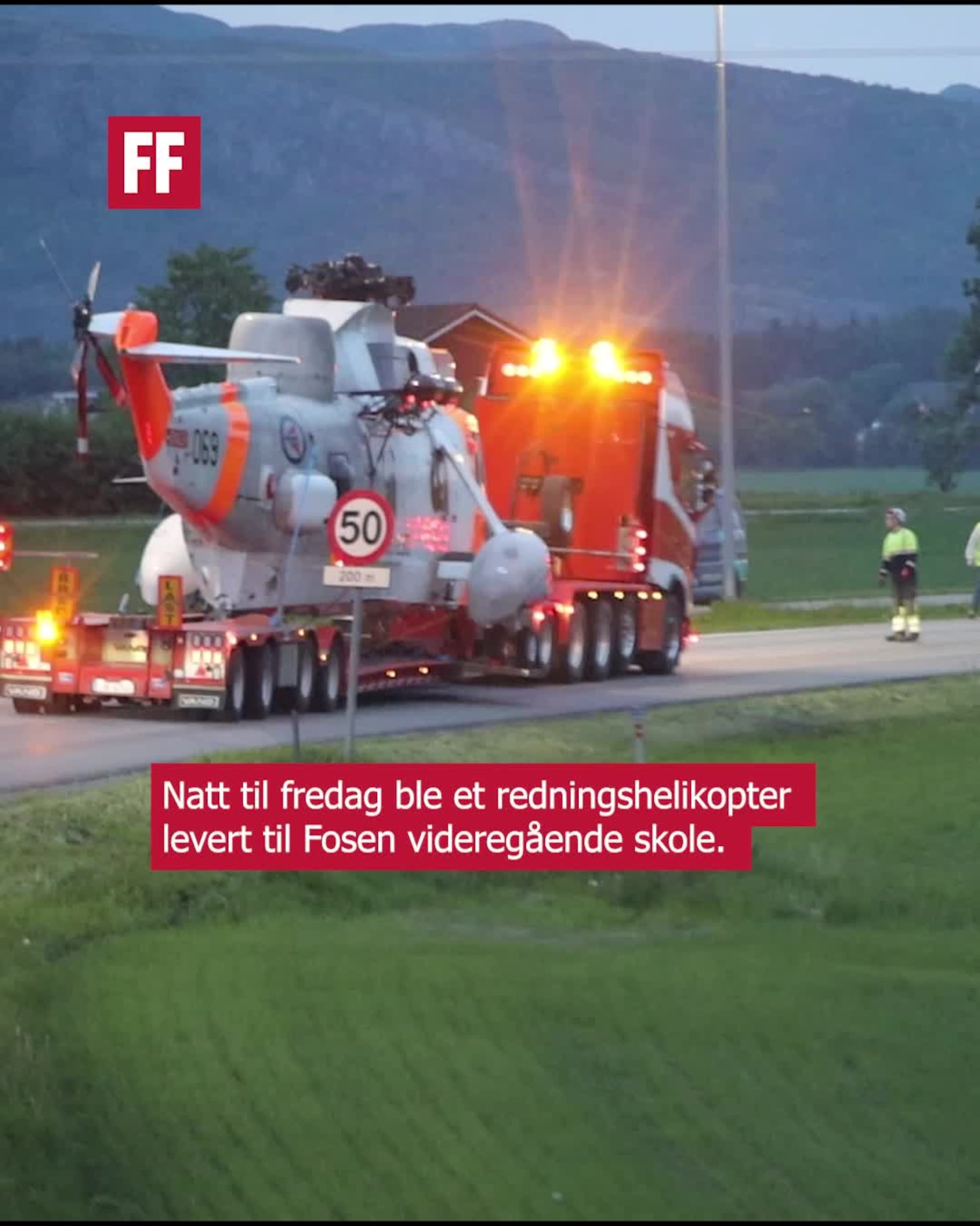 Her flyttes helikopteret til skolen
