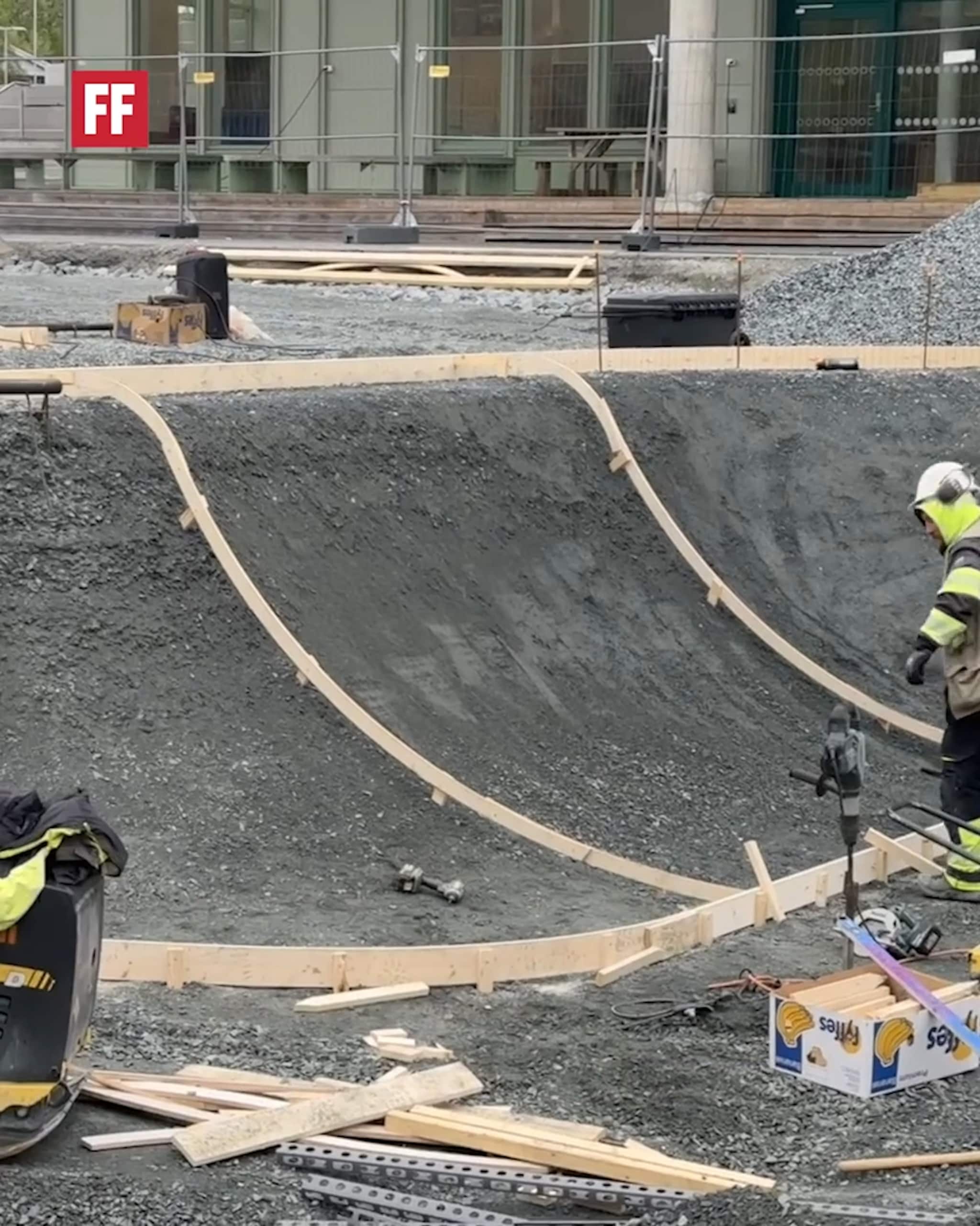 Begynner å ligne på skatepark