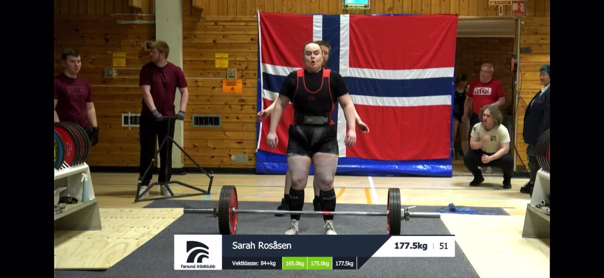 Sarah Rosåsen med 177,5 kilo i markløft