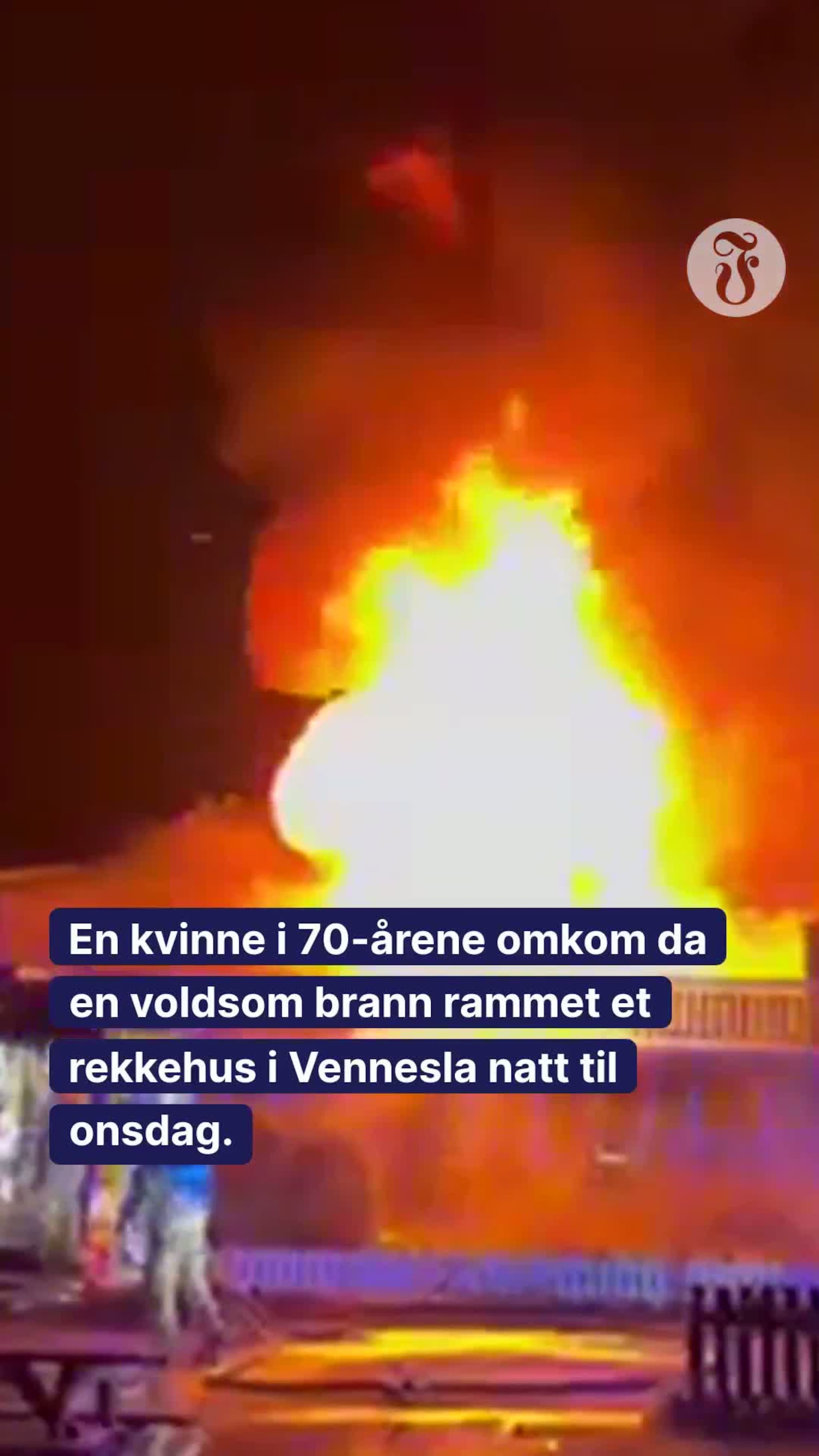 Kvinne omkom i voldsom brann