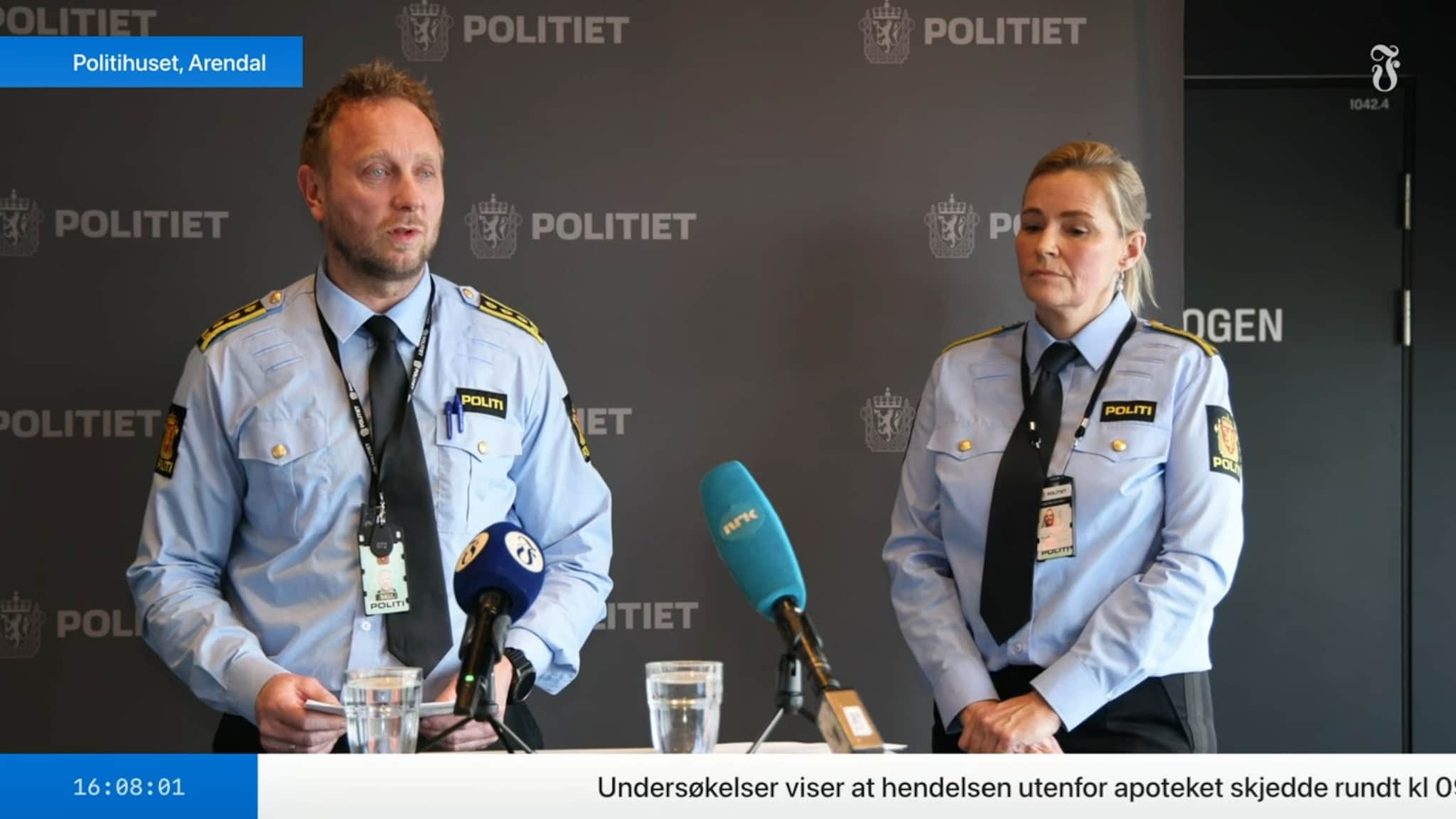 Politets pressekonferanse fra Arendal