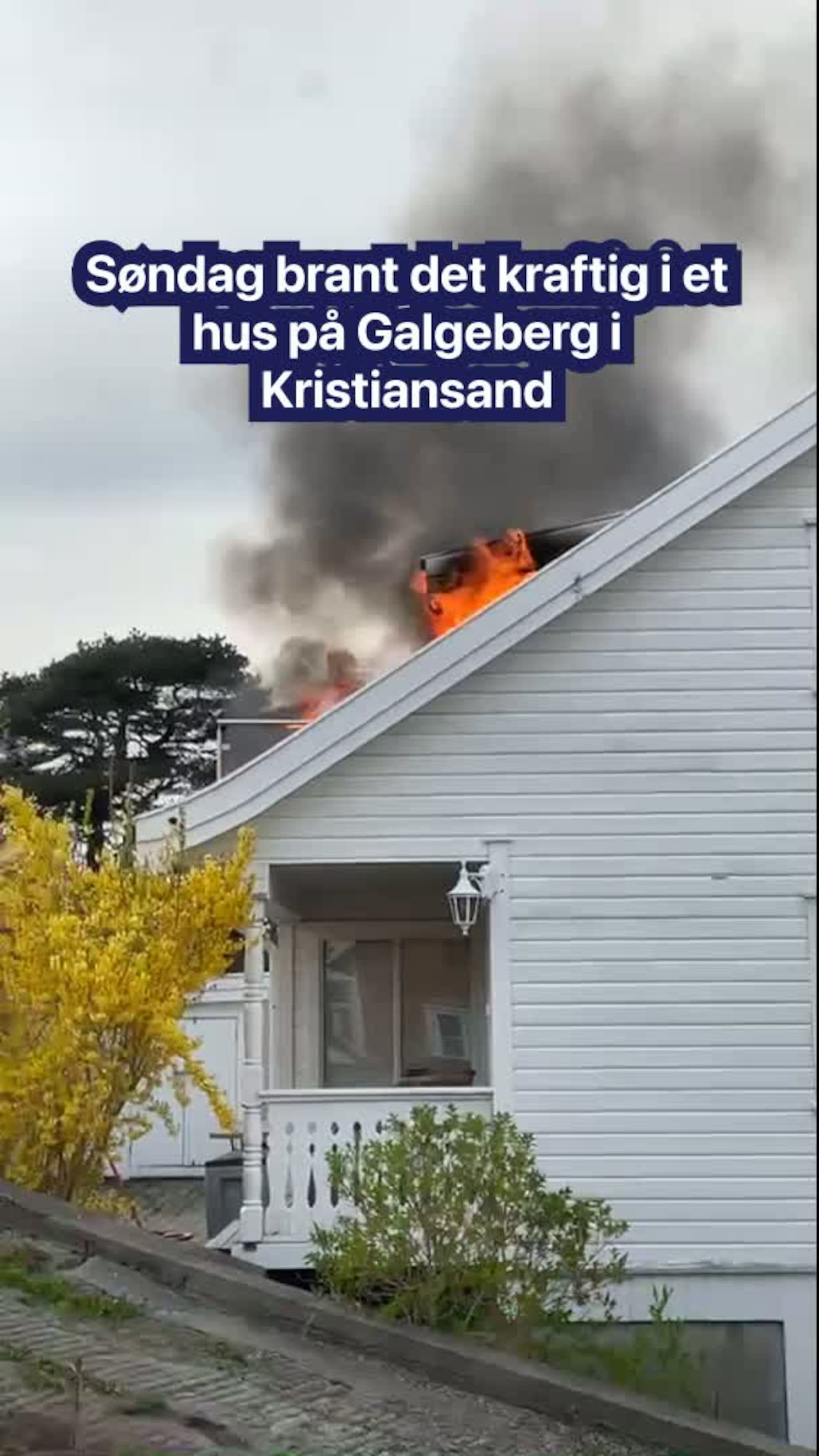 Brann på Galgeberg i Kristiansand