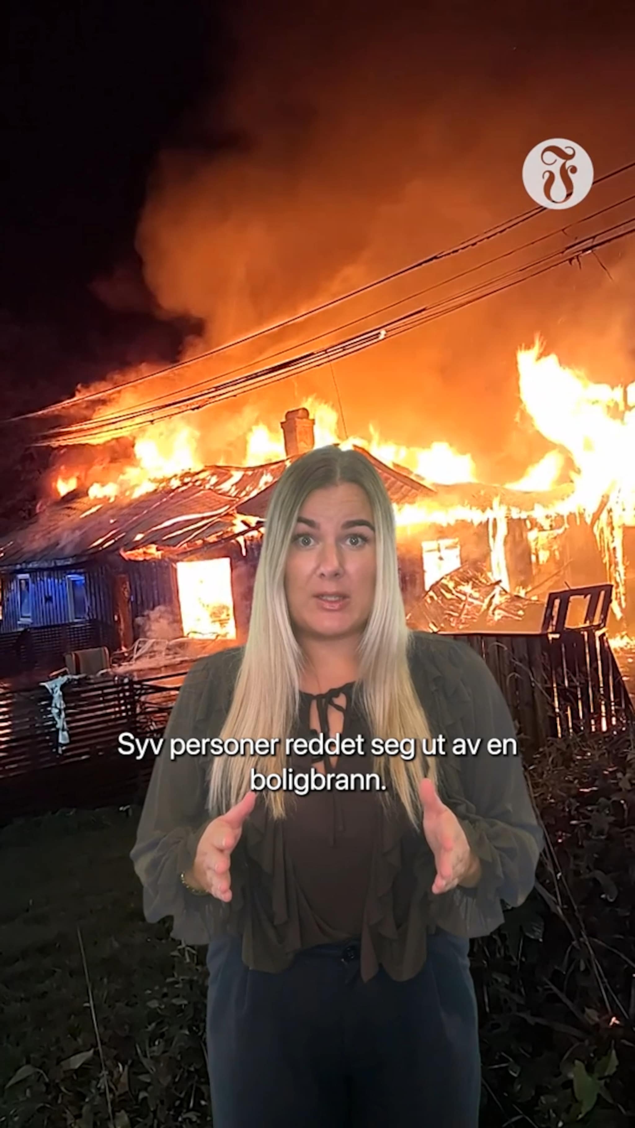 Bolig totalskadet i brann