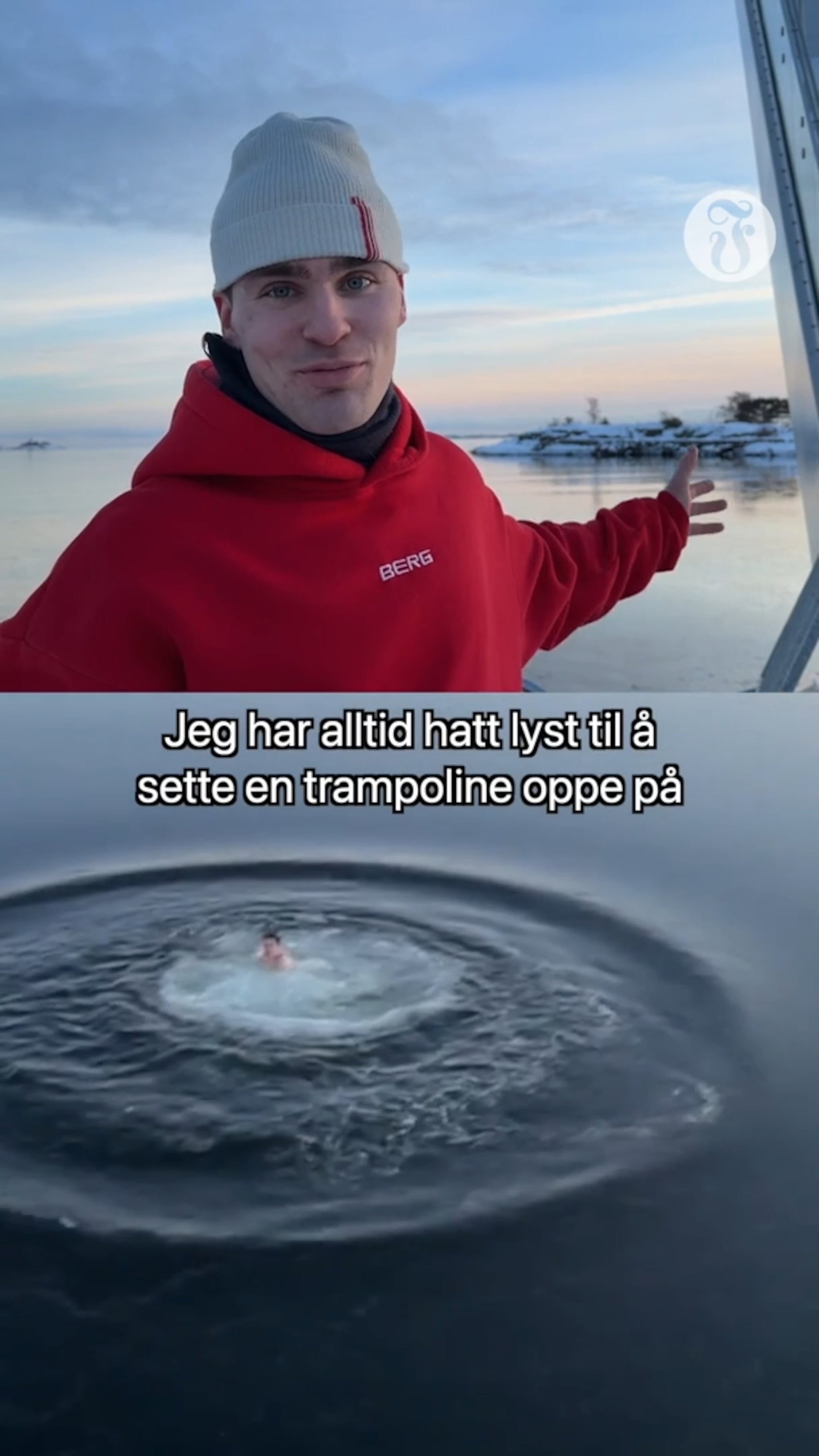 Trosser sperringen og hopper fra 10-meteren i minusgrader