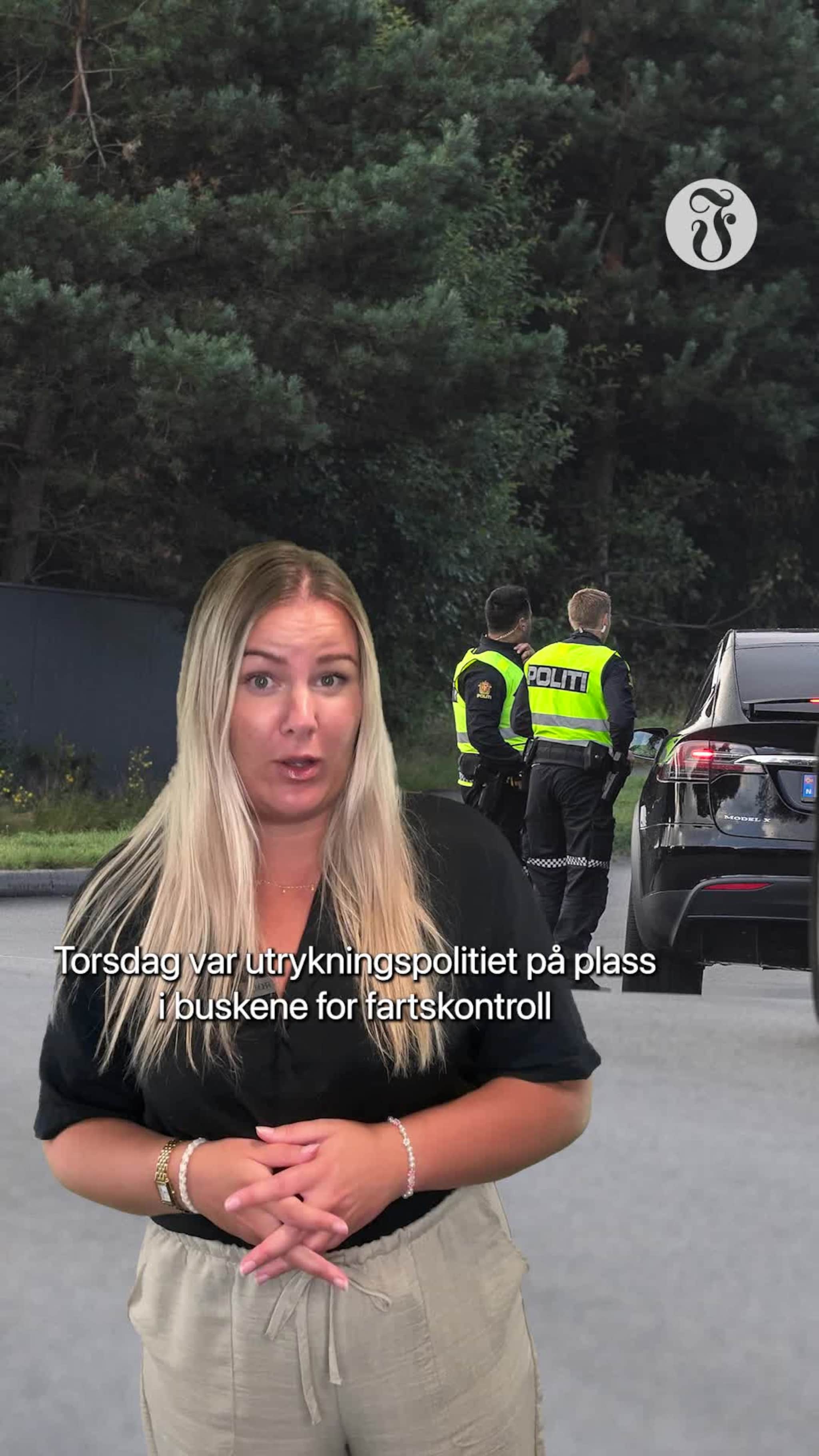 Politikontroll langs trafikkert skolevei