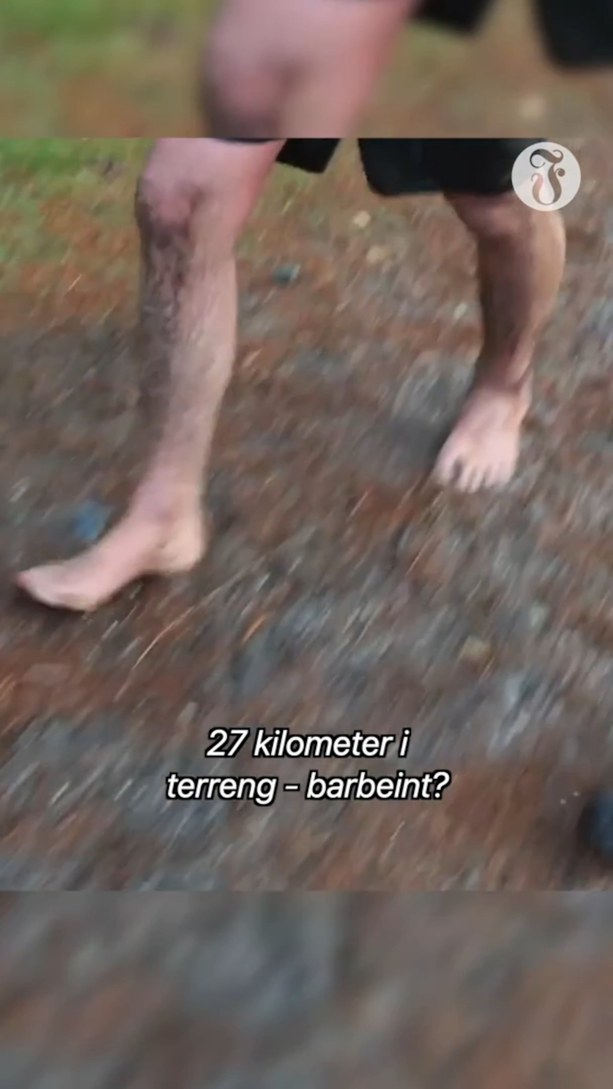 Løp barbeint i 27 kilometer