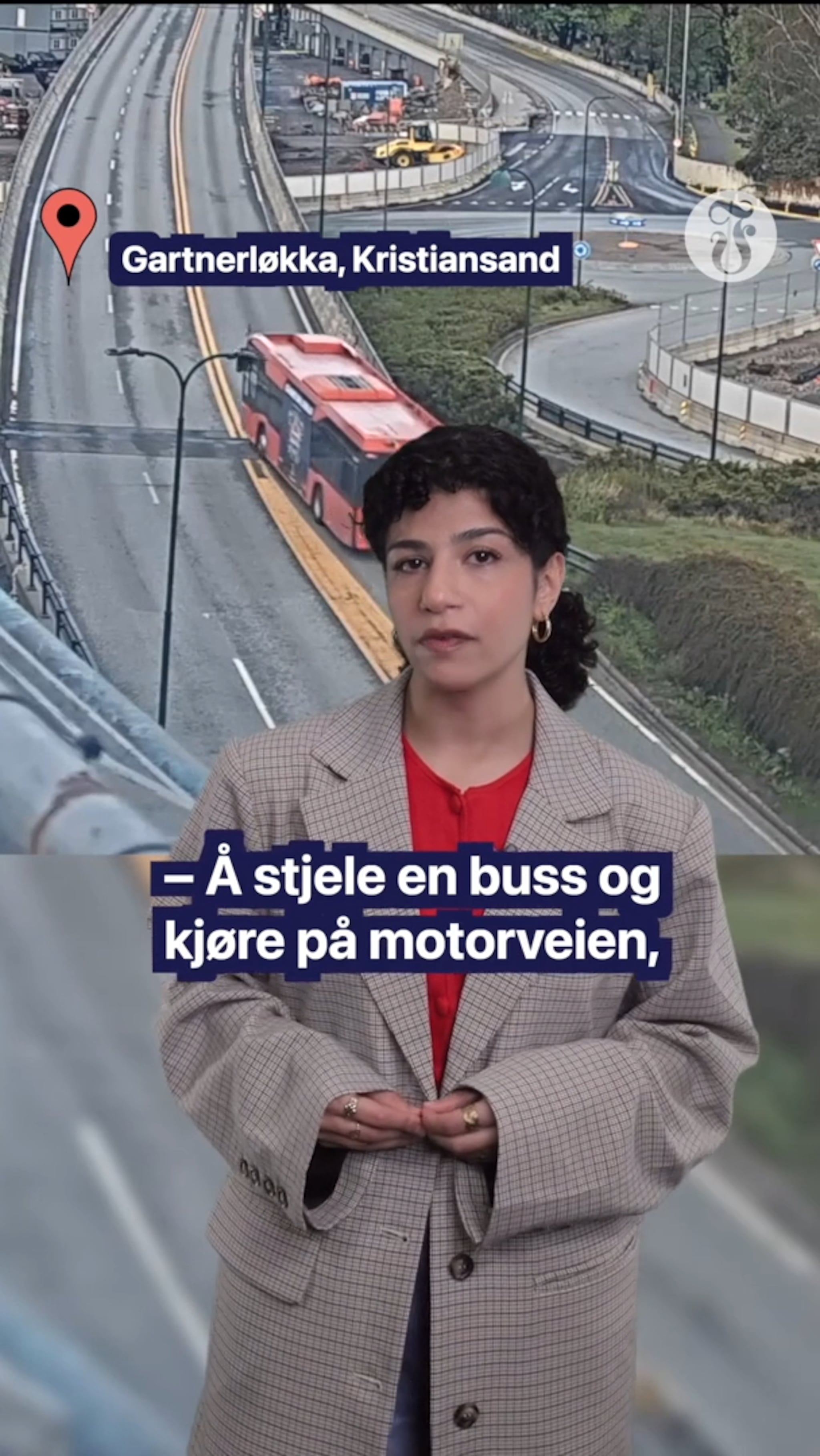 Her kjører 14-åringen i stjålet buss gjennom Kristiansand