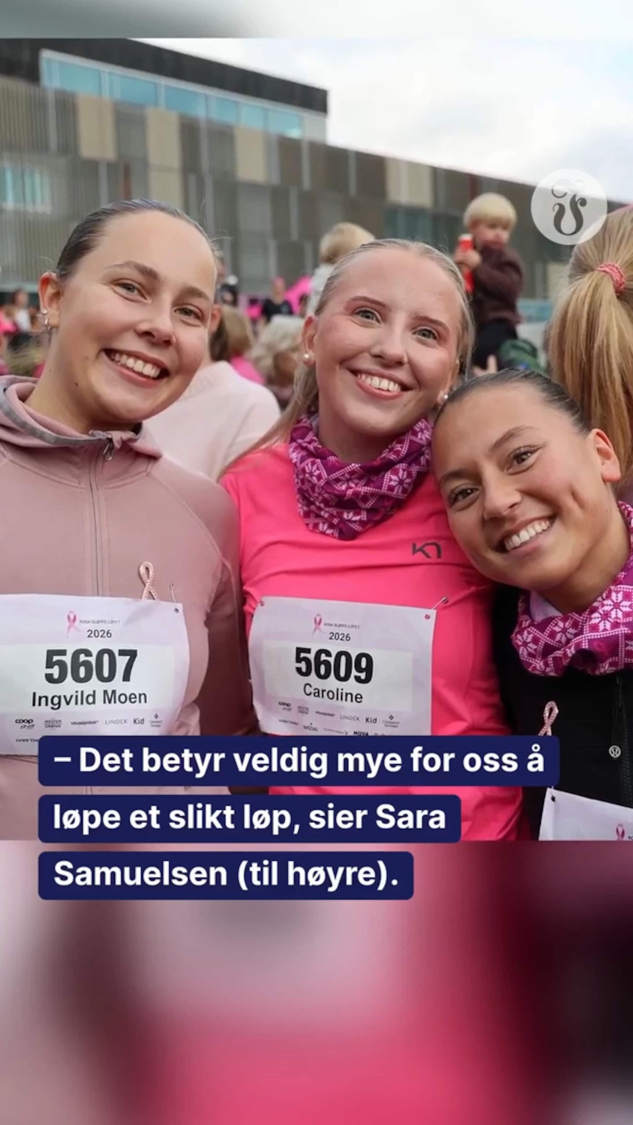 Stor stemning under Rosa sløyfe-løpet i Kristiansand