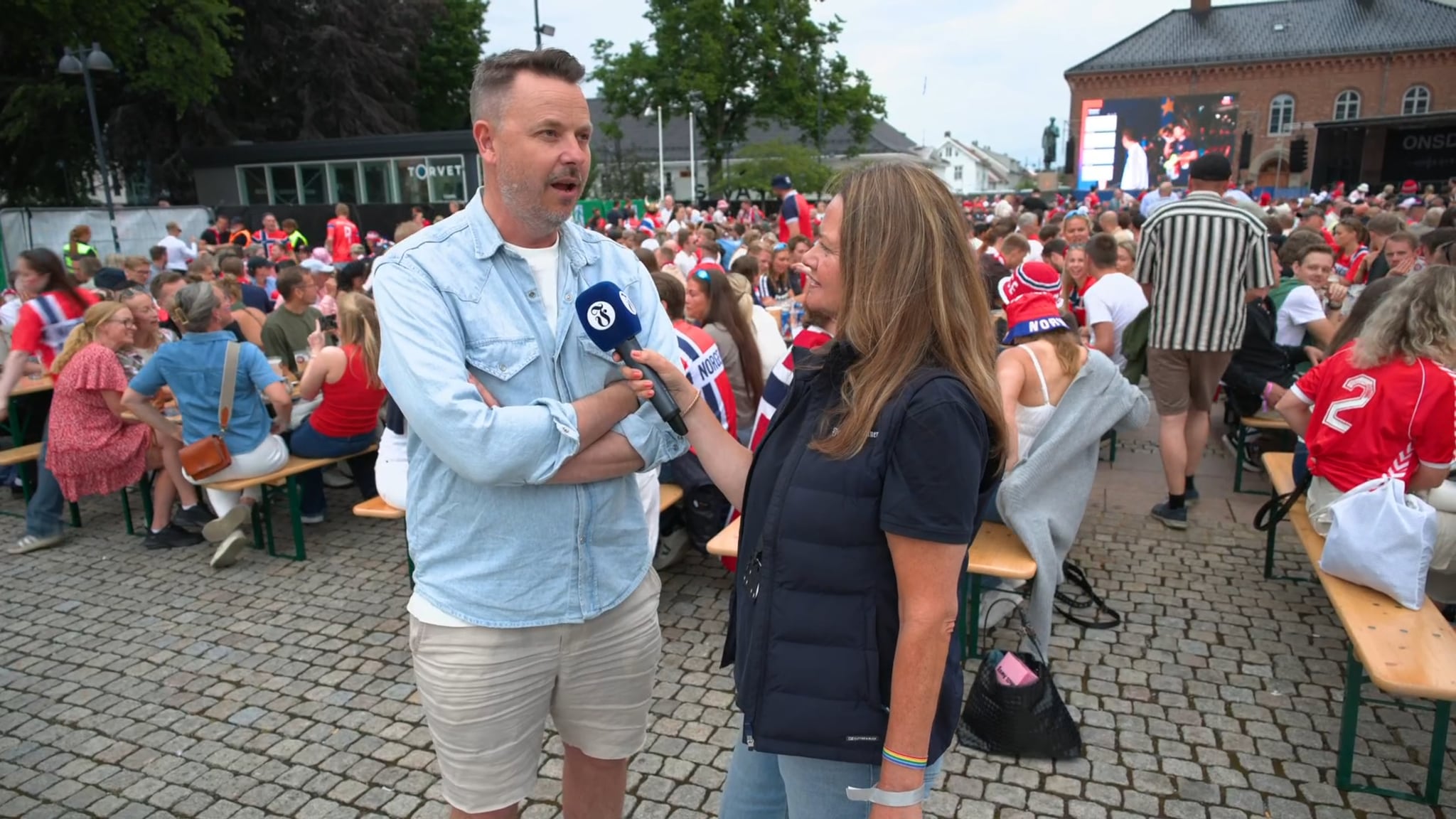 VM-festen på Torvet i Kristiansand før kampen