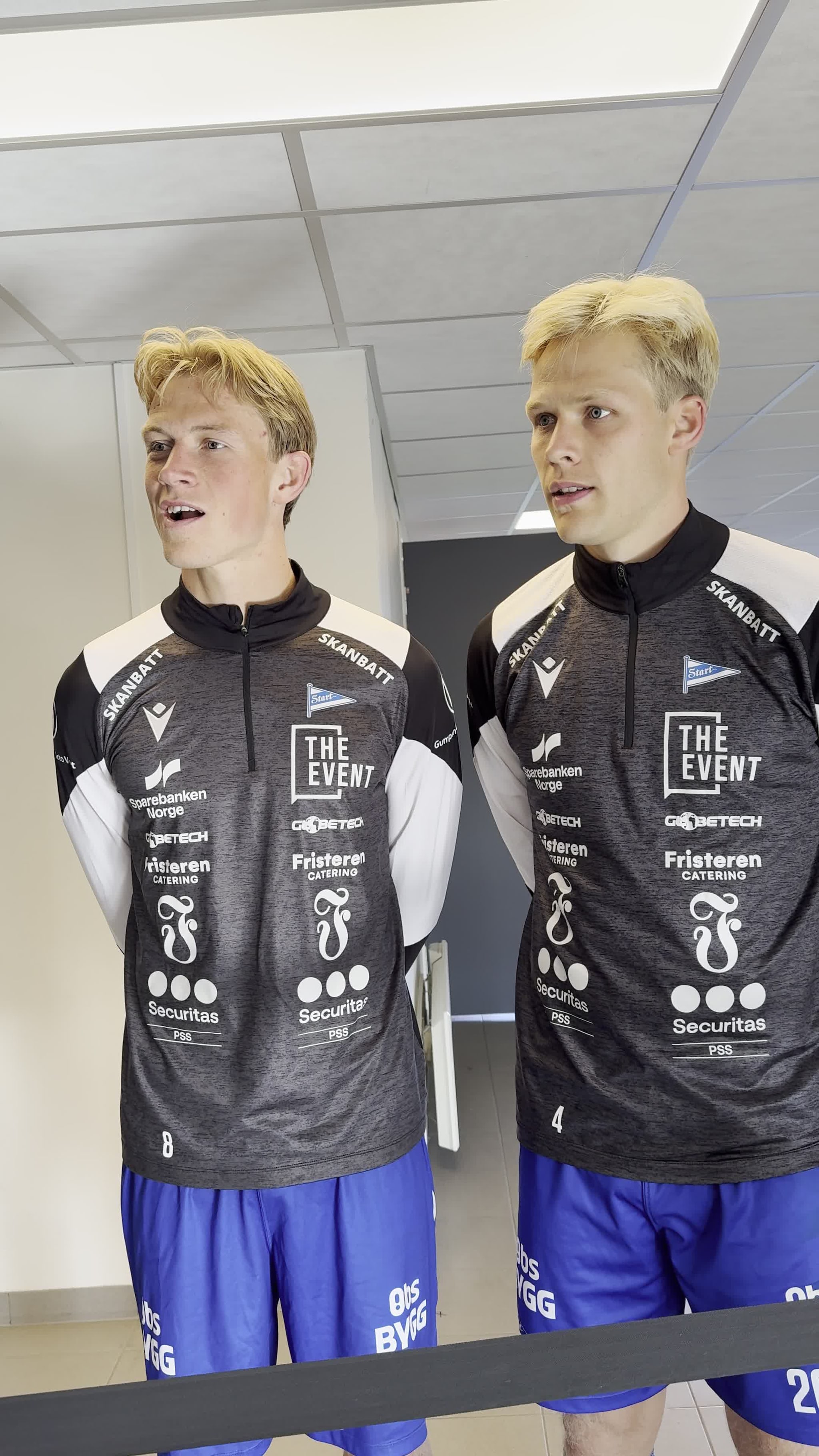 Mathias Grundetjern og Håkon Lorentzen etter seieren over Moss