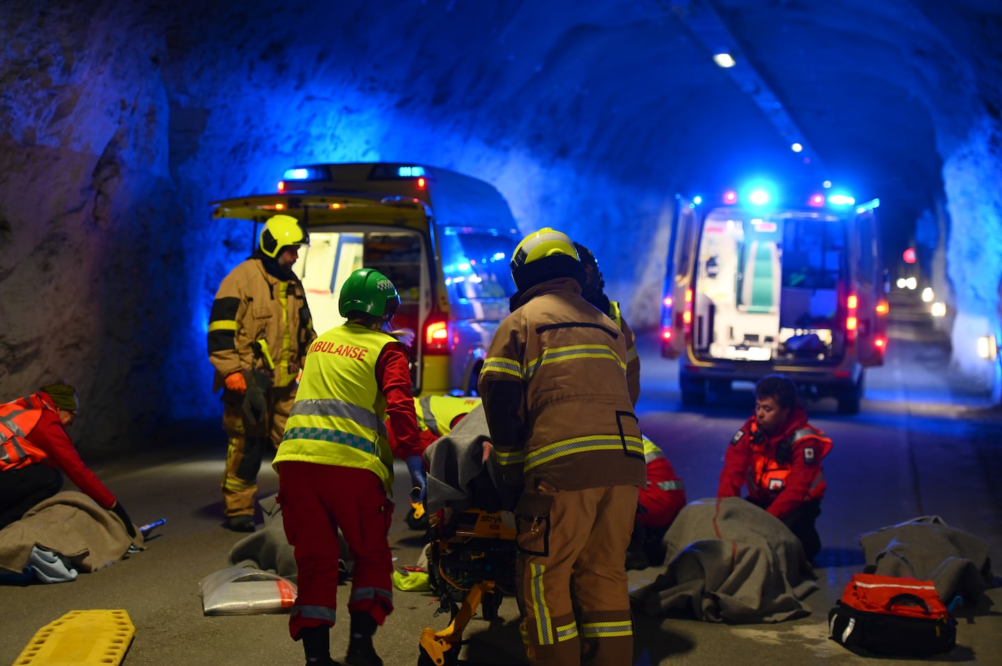 Stor øving i Geiteryggtunellen