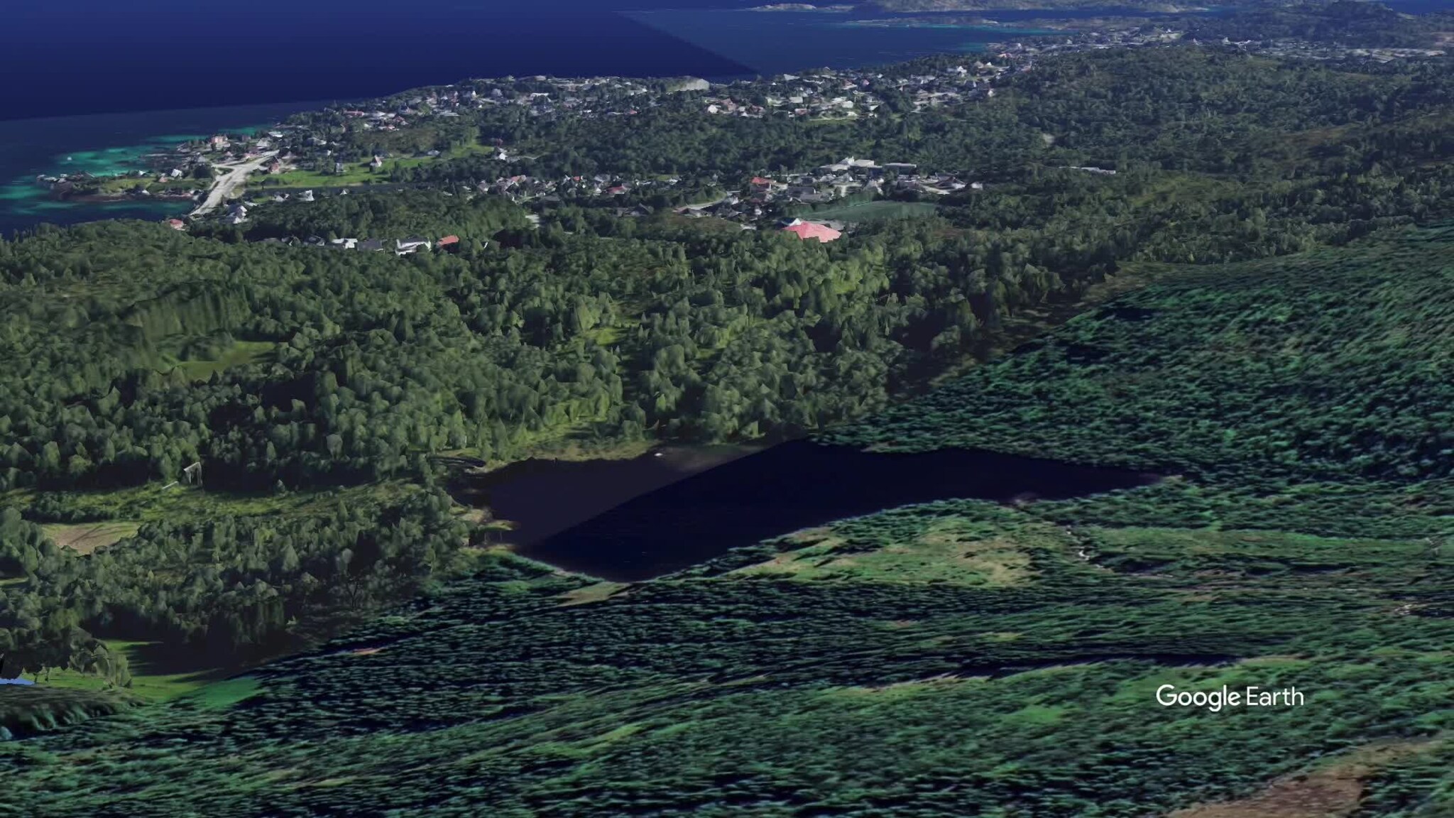 Kanebogendammen i Google Earth Studio