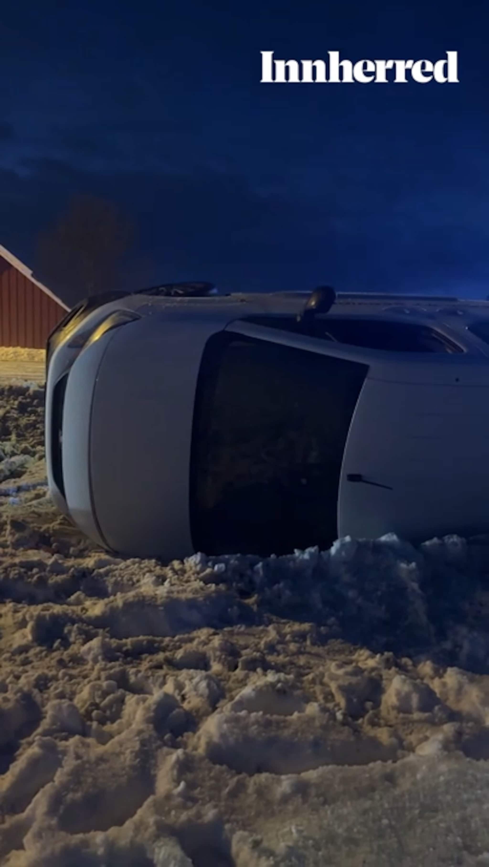 Bil havnet på siden