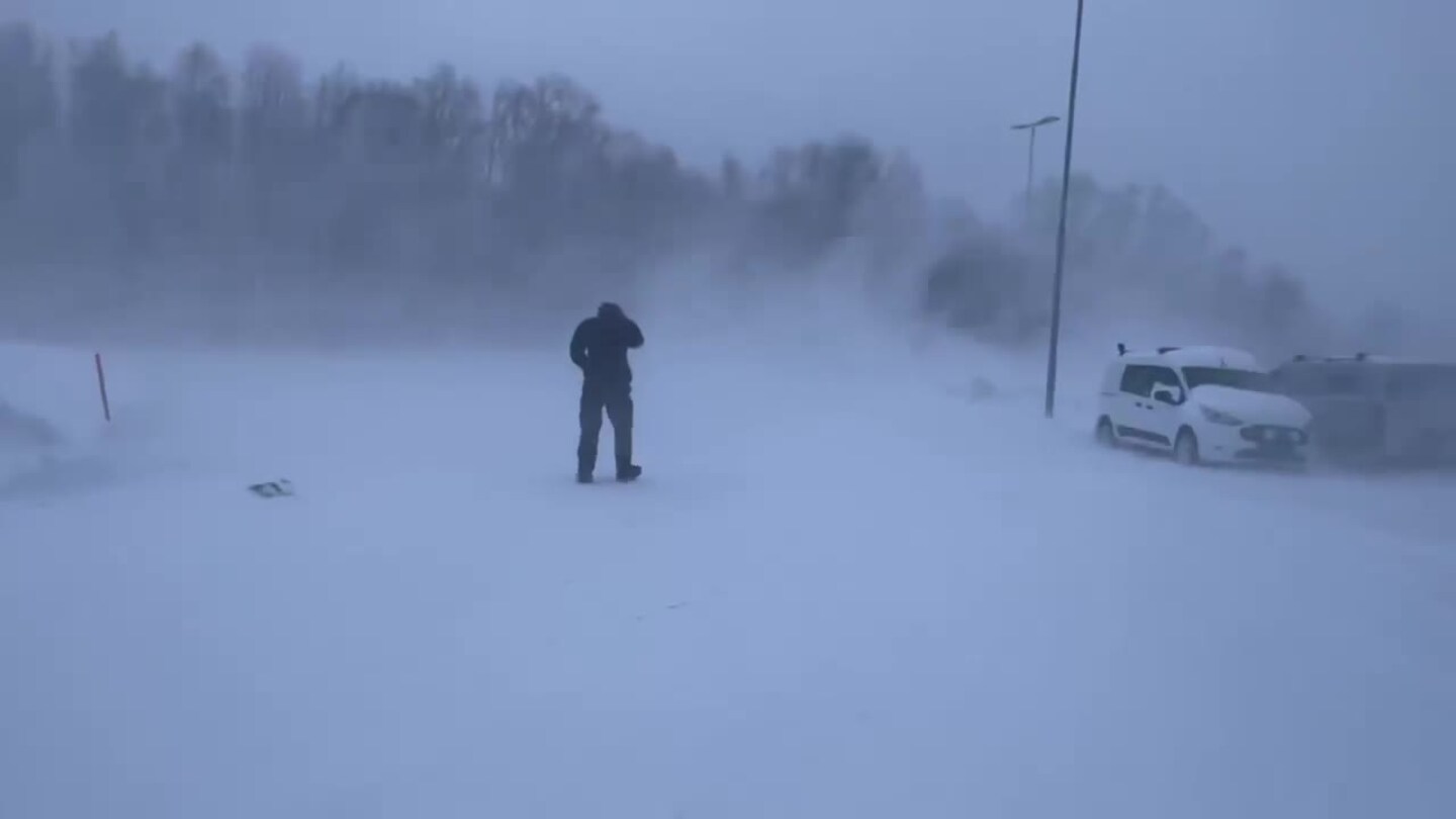Sliter i snøuværet
