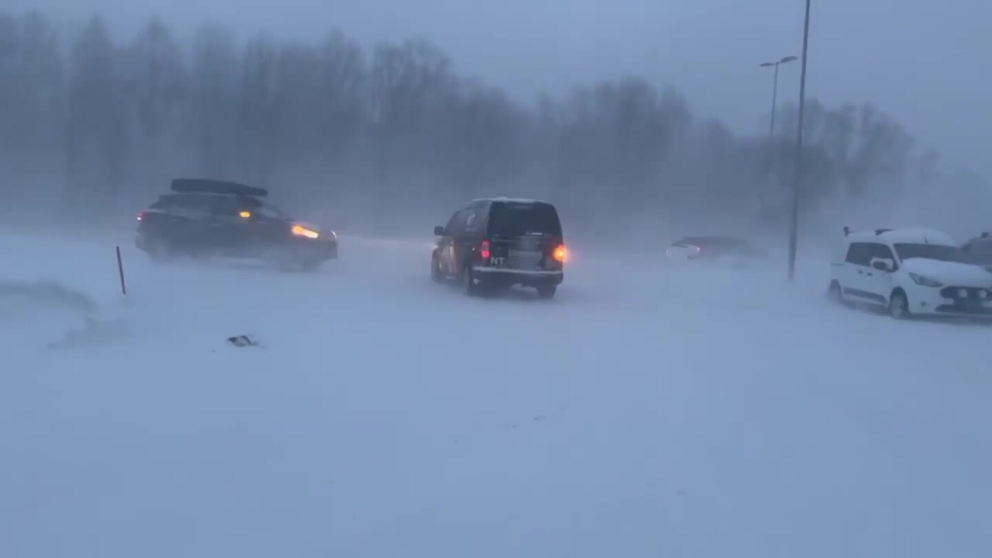 Snøstorm på Tromsøya