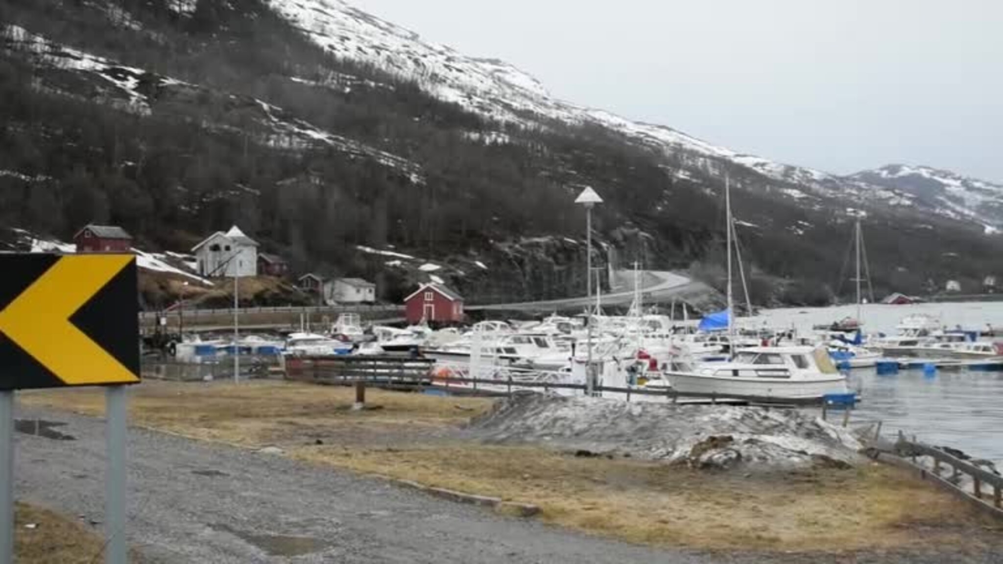 Havna i Sørkjosen etter raset