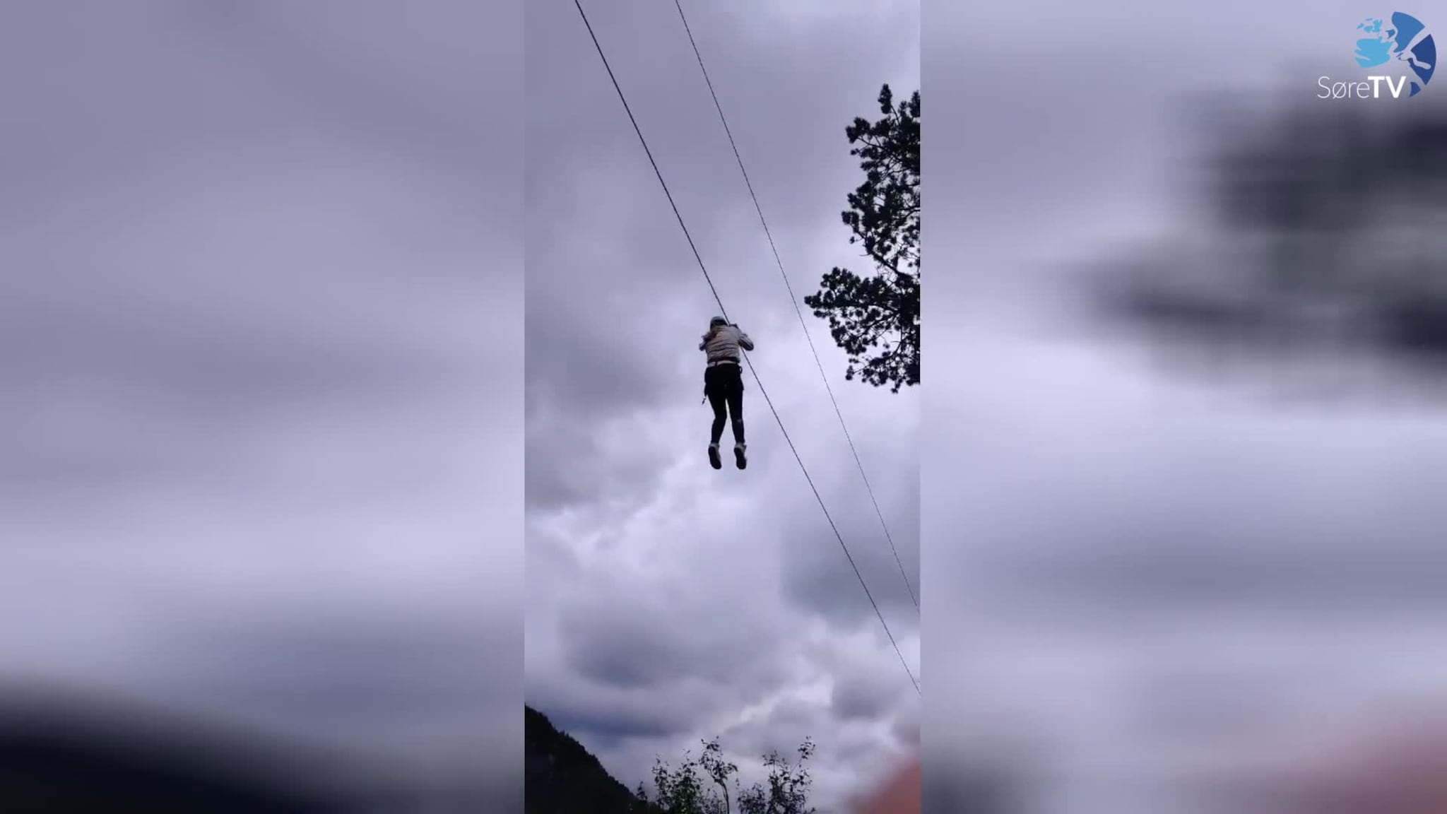 Full fart på zipline