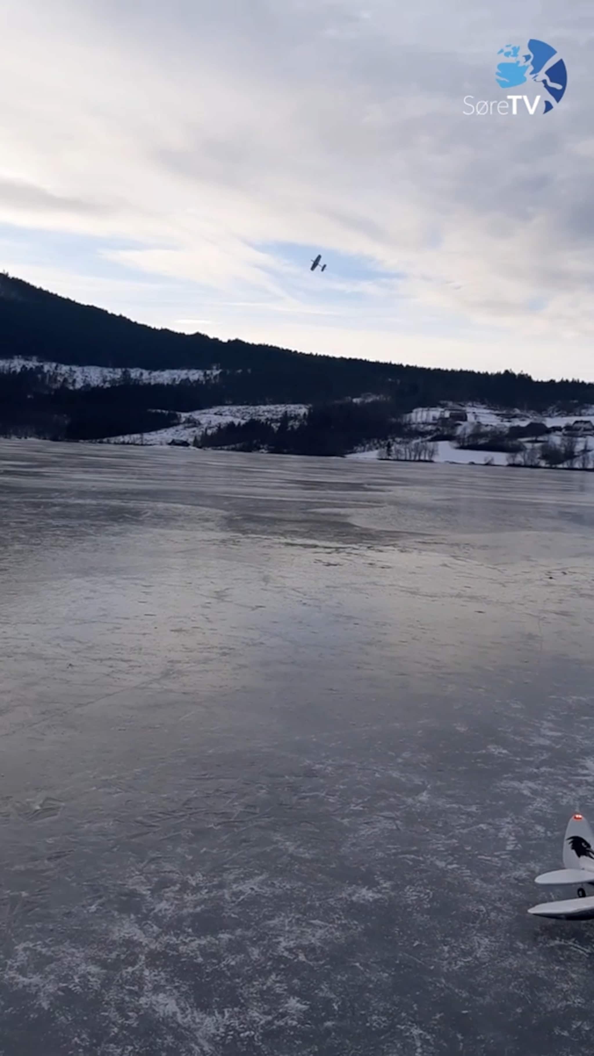 Flyg over isen på Vatnevatnet