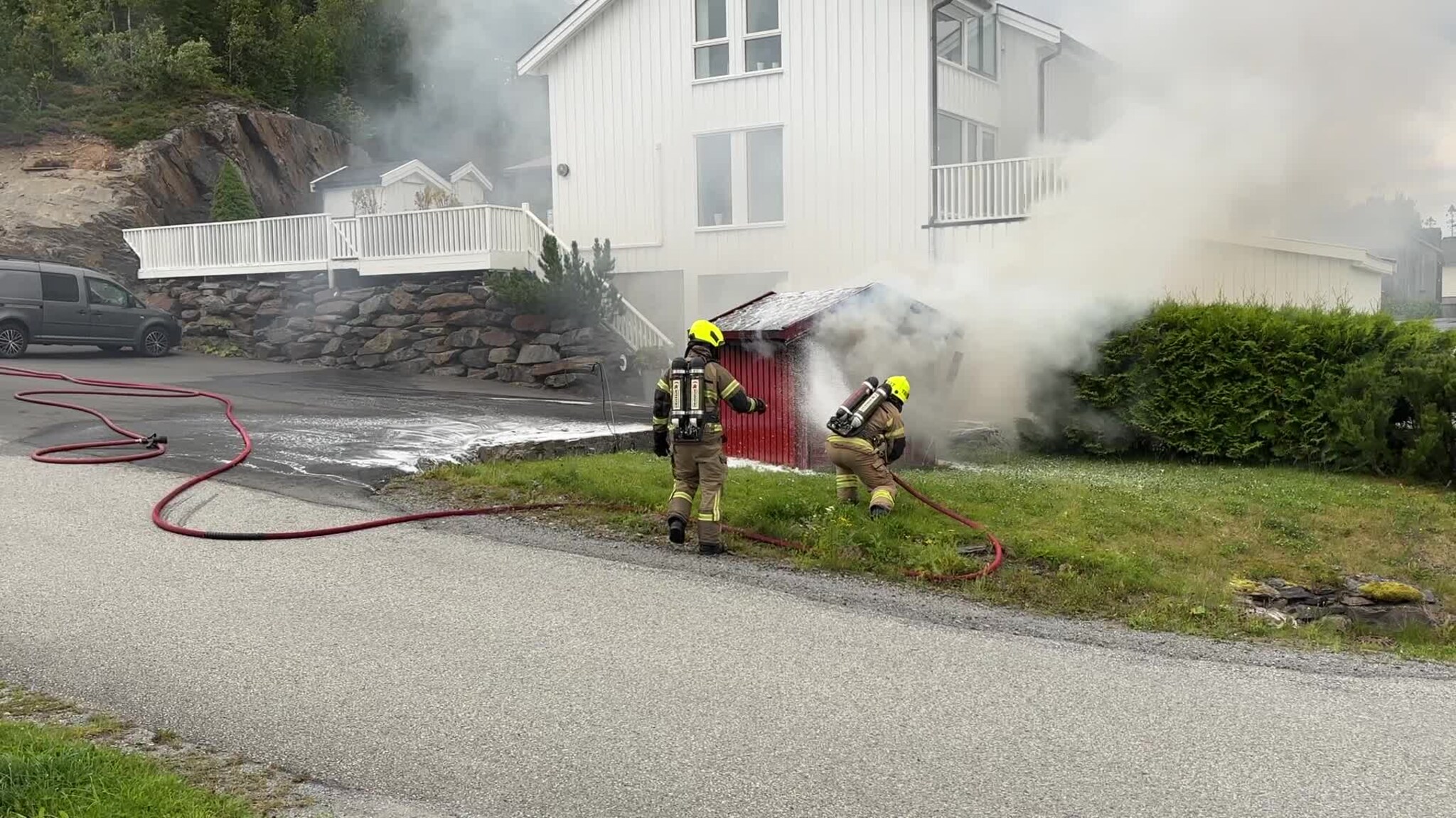 Slukking av brann i trafo