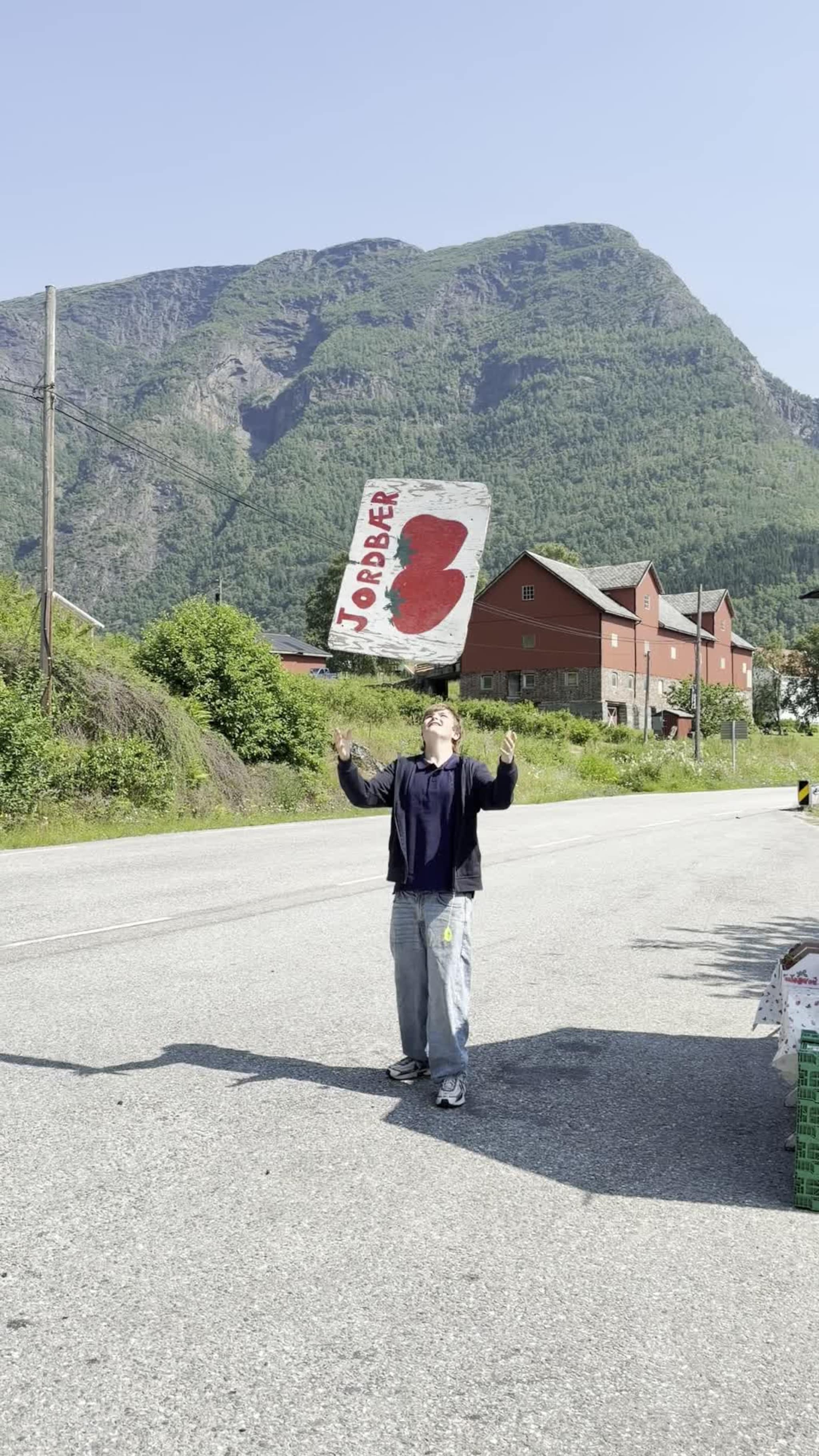 Kristen (14) sel jordbær