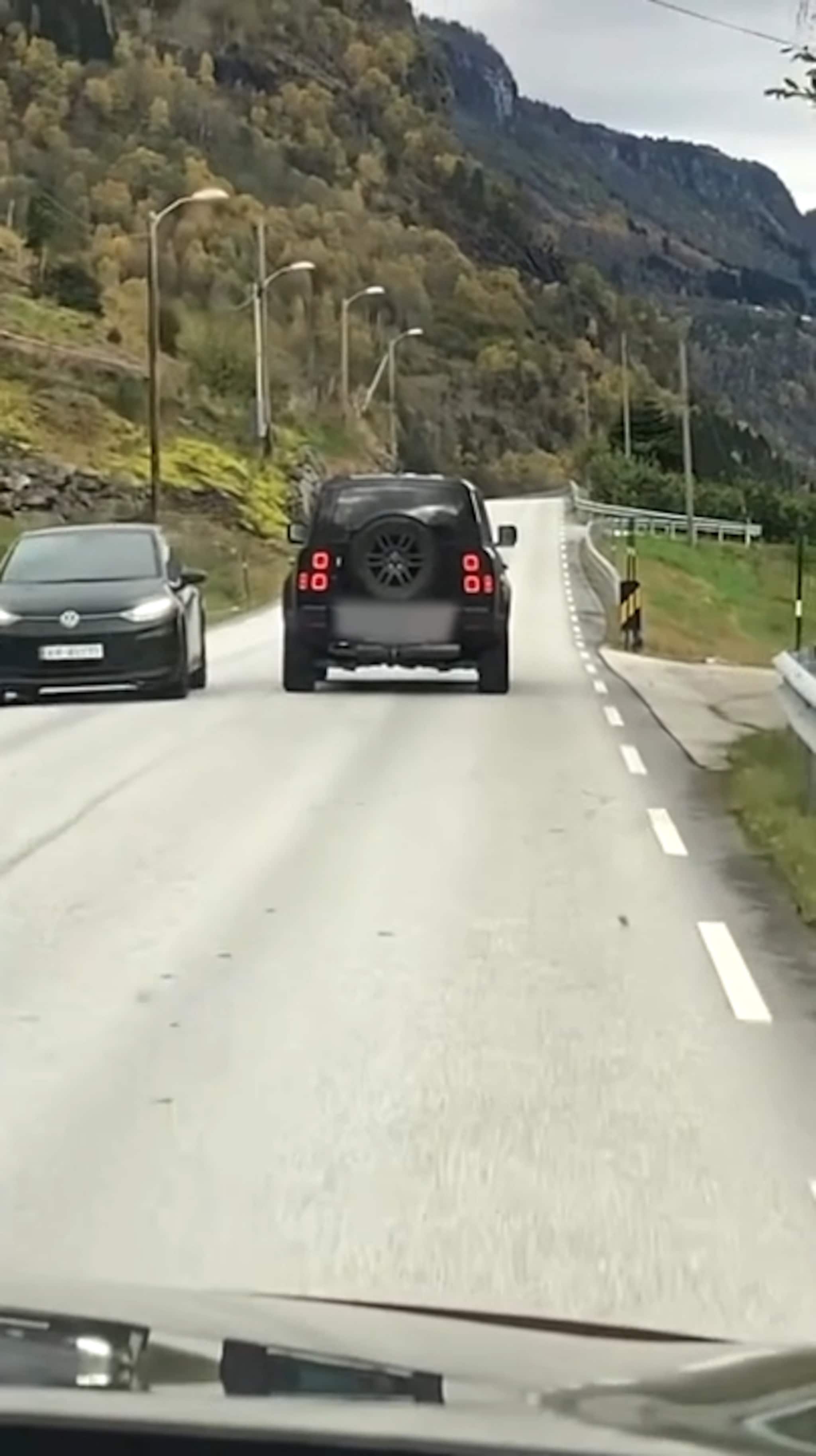 Vinglete køyring fanga på film