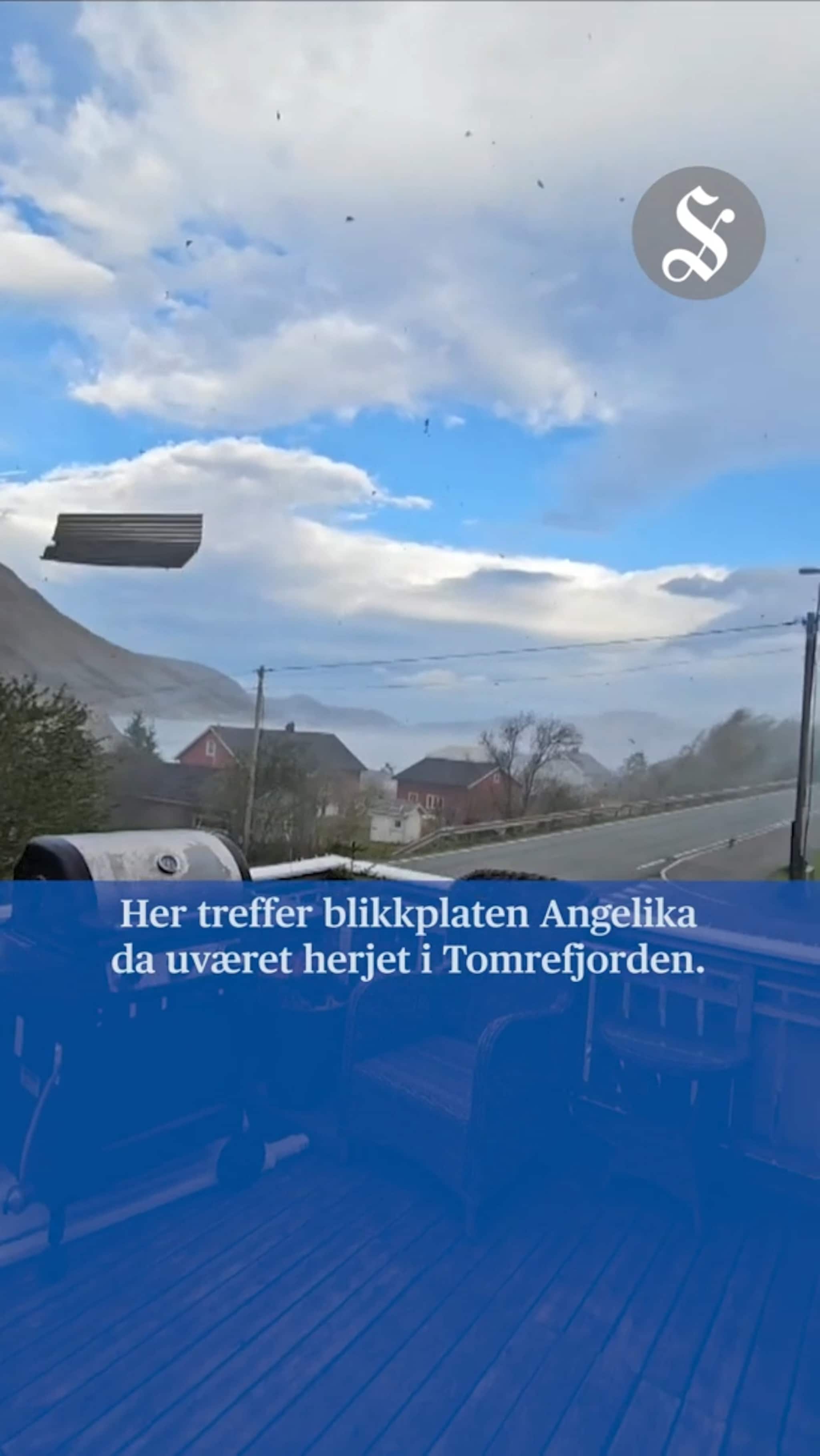 Her får Angelika ei takplate i hodet