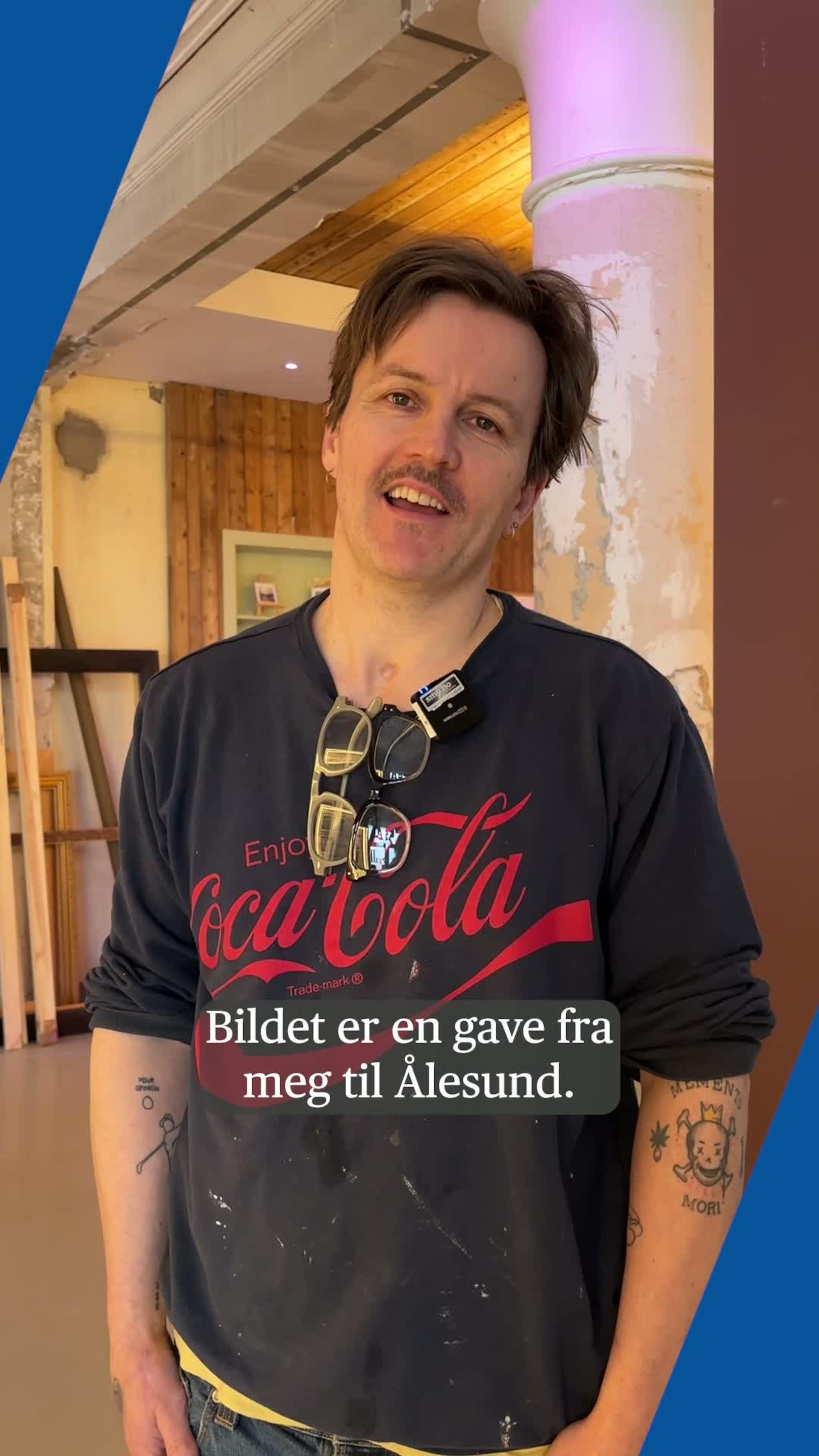 Sist skapte han reaksjonar i Ålesund - no har han ei gåve til byen