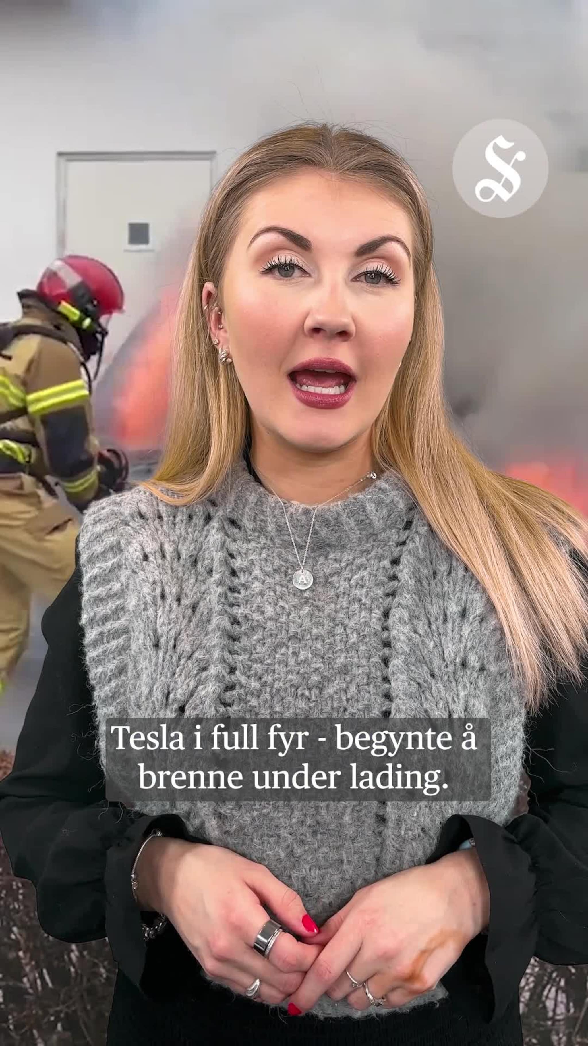 Tesla begynte å brenne under lading