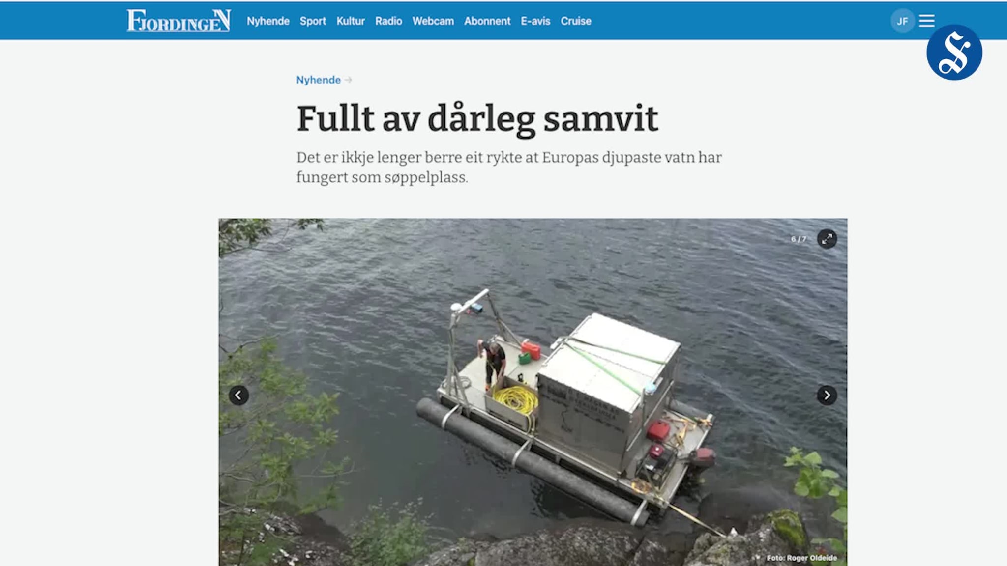 Dumping av biler i Hornindalsvatnet