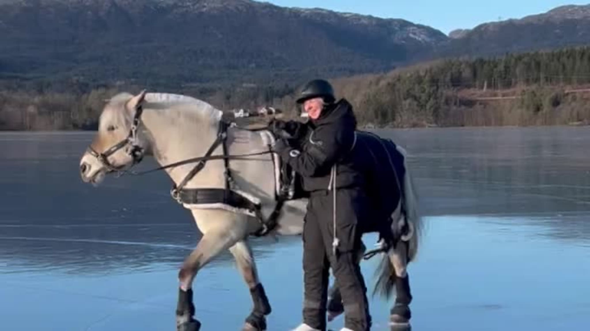 Bølla (14) blei med på skeisetur.