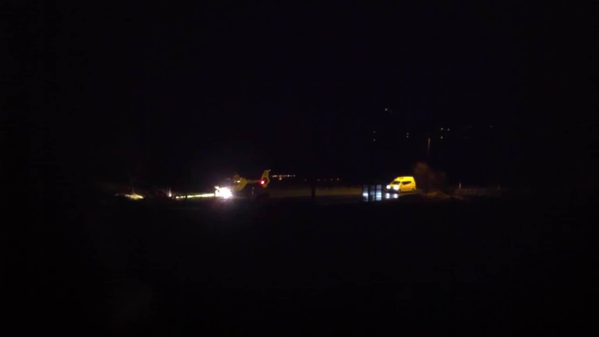 Ambulansehelikopter på Fitjar