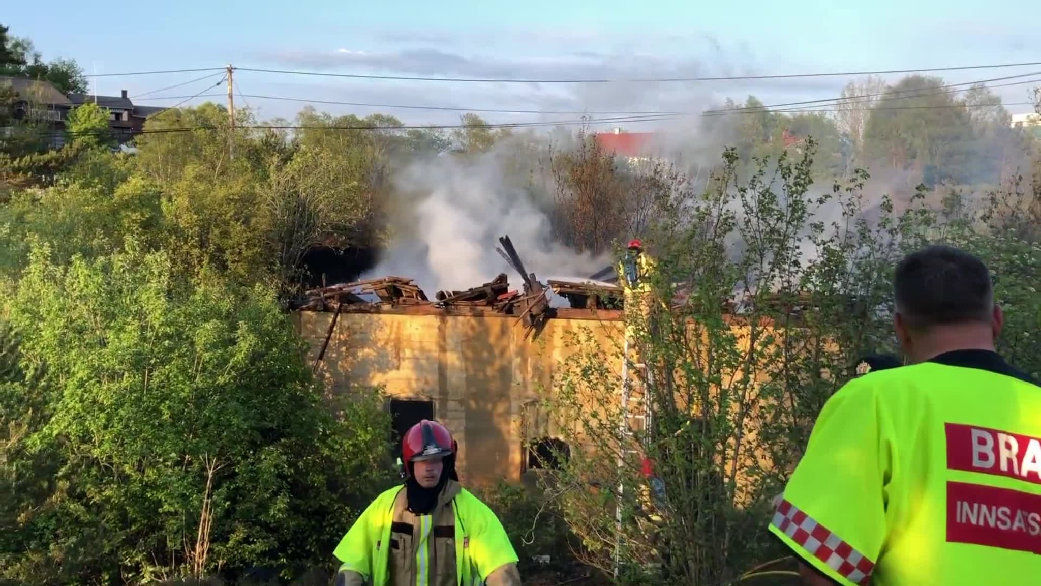 Brann i gamle mølla i Sagvåg