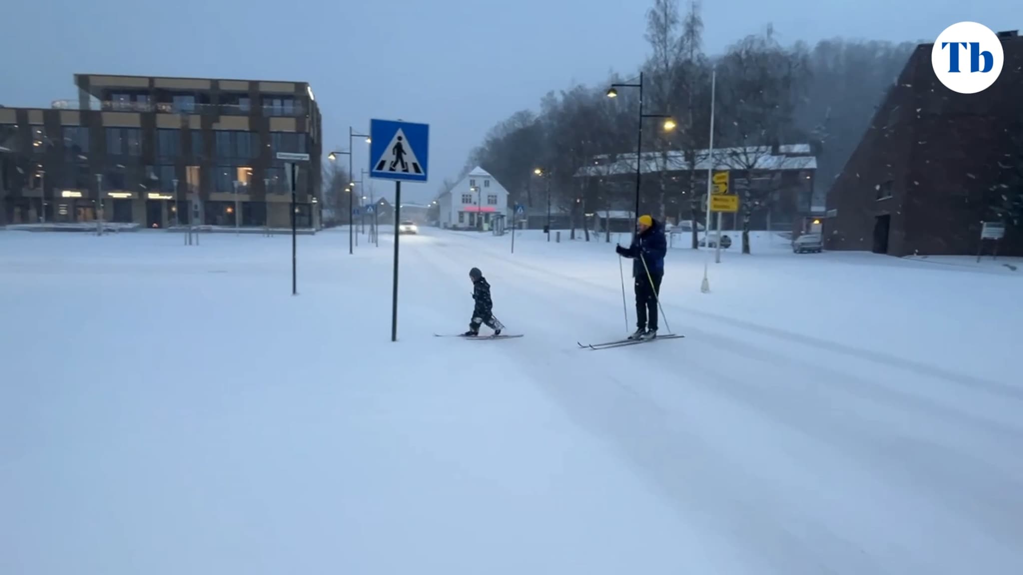 På ski i sentrum