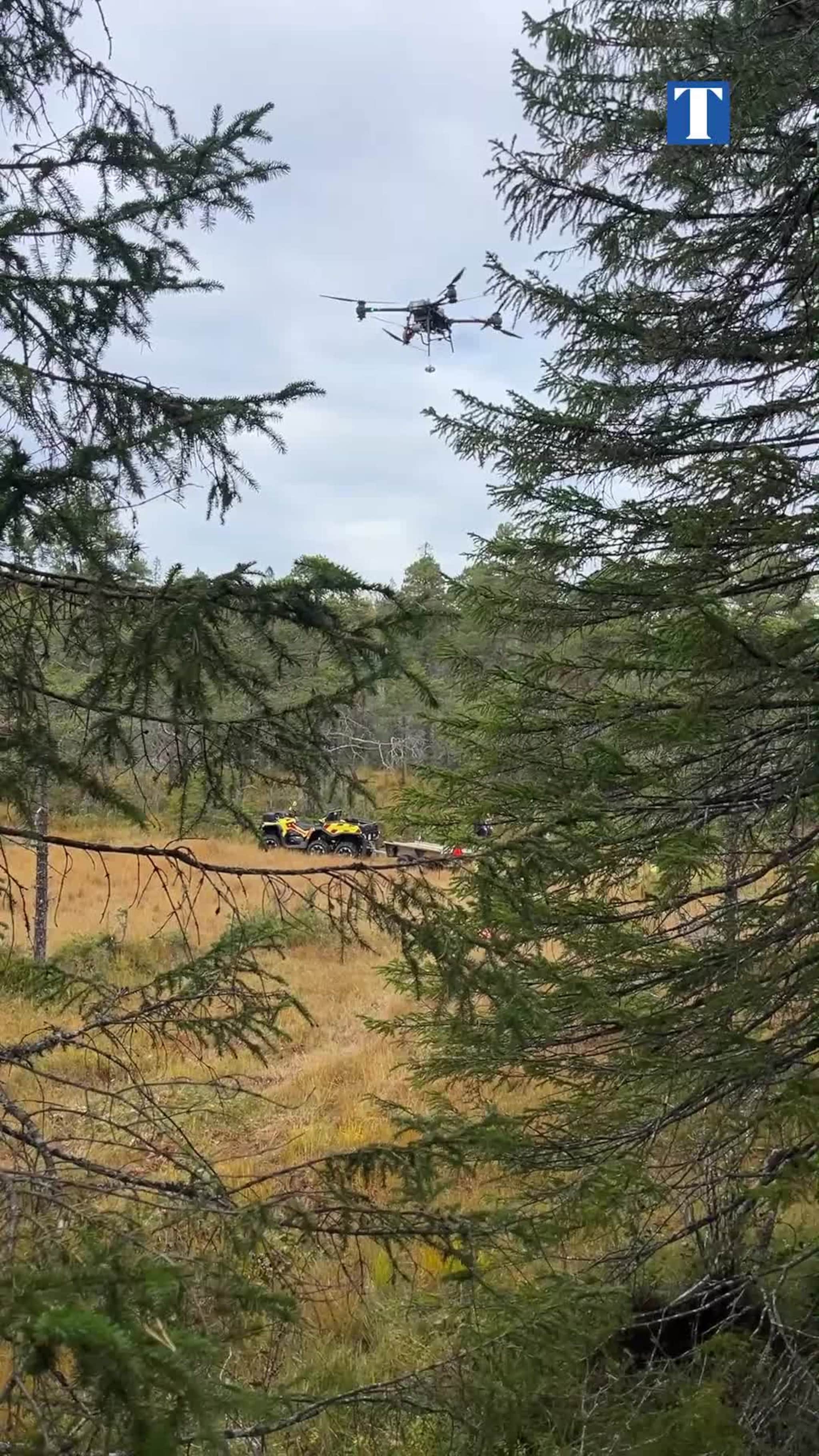 Her brukes drone til å slukke brann