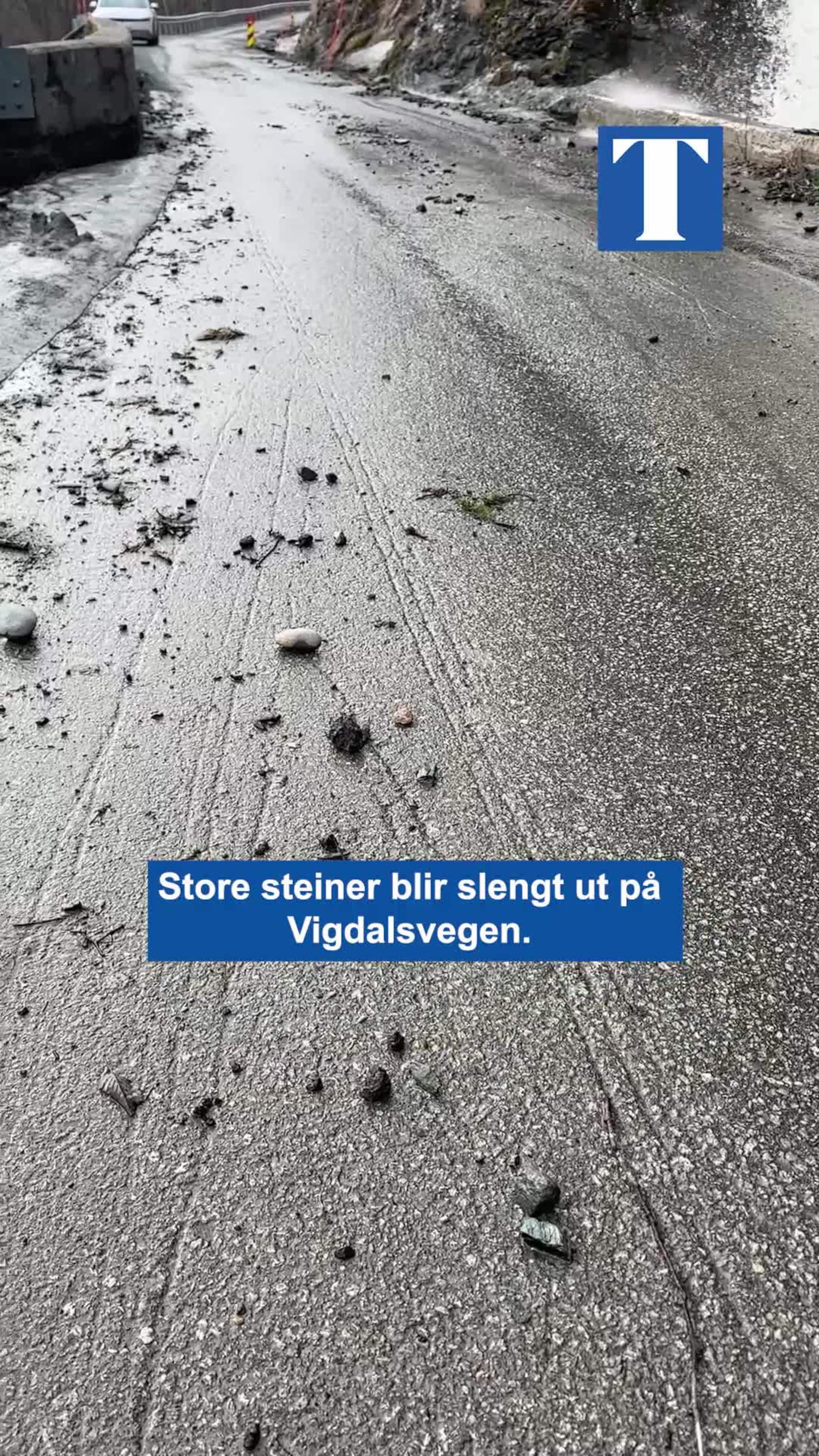Store steiner kastes ut på fylkesvegen