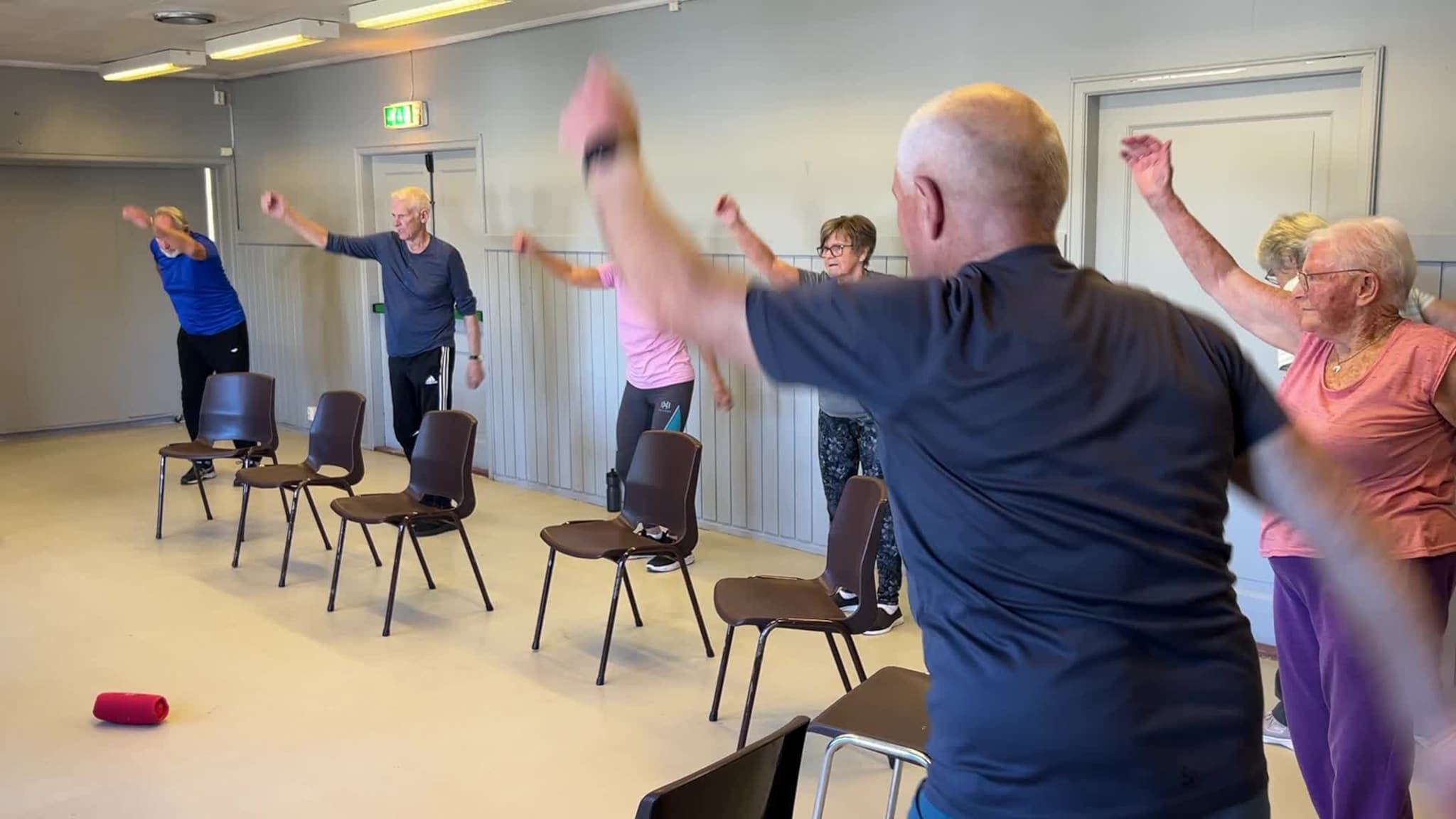 Trening i Flå samfunnshus