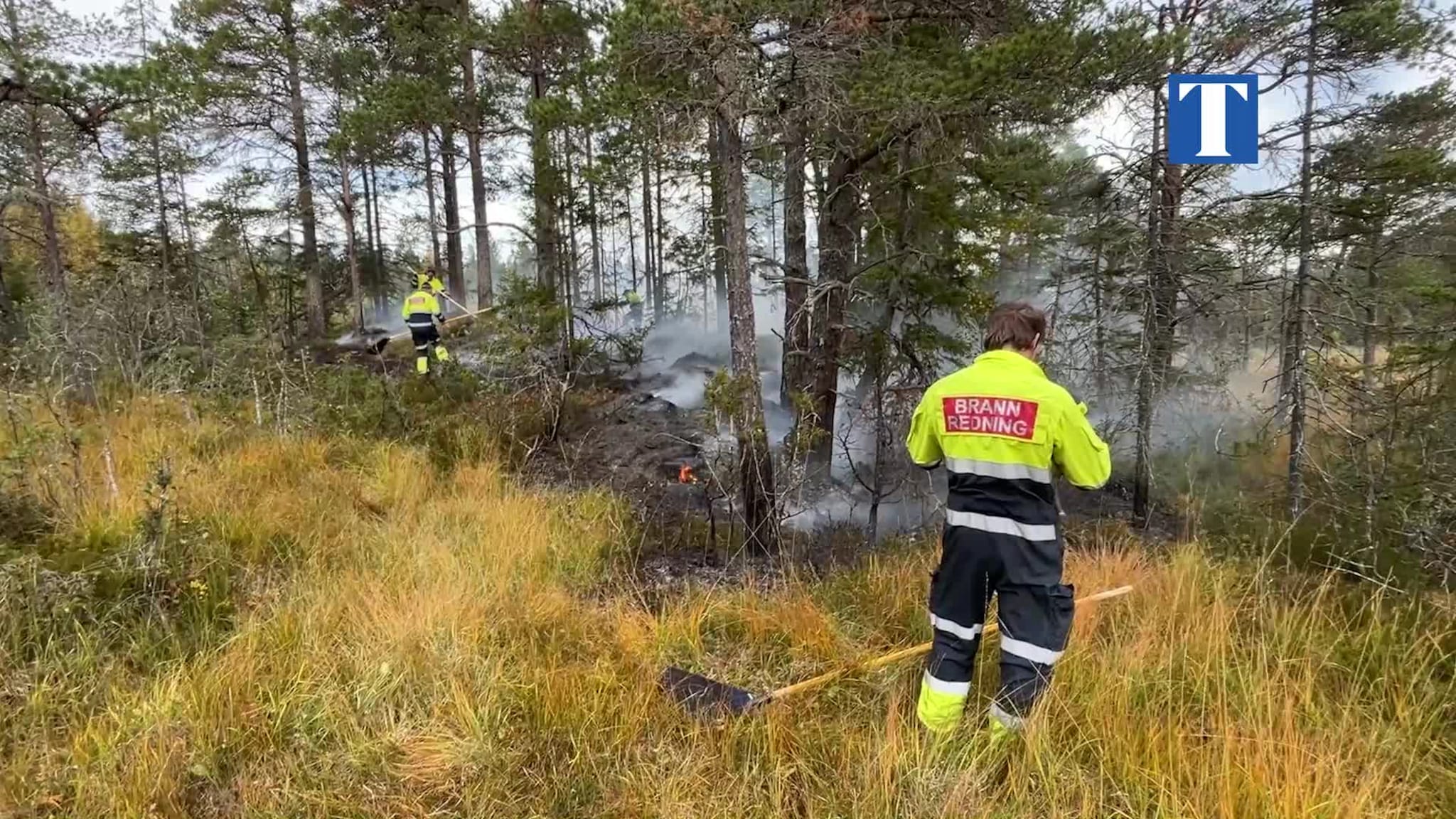 Brann i terrenget på Øyberget