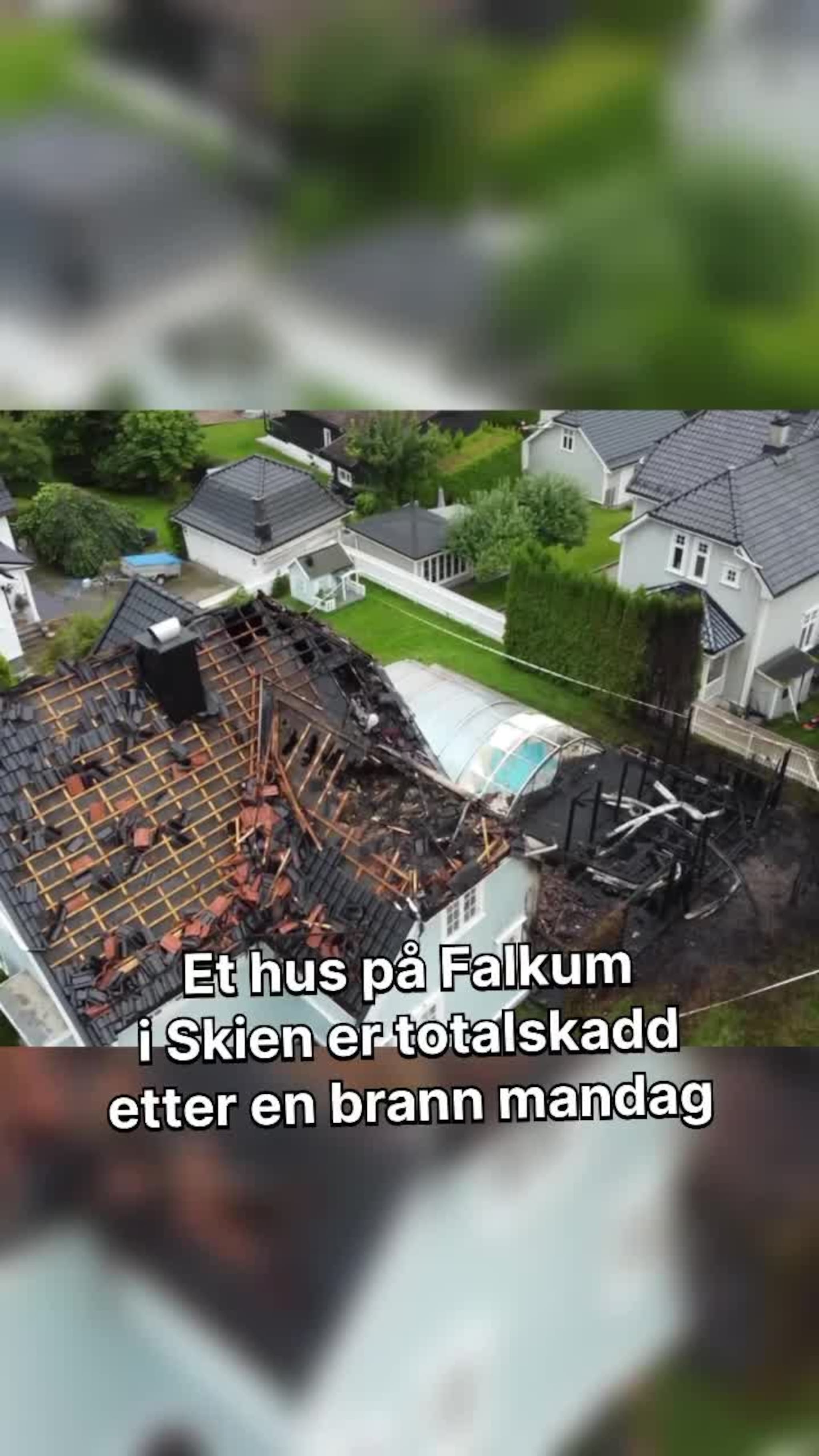 Storbrann i Falkum-villa