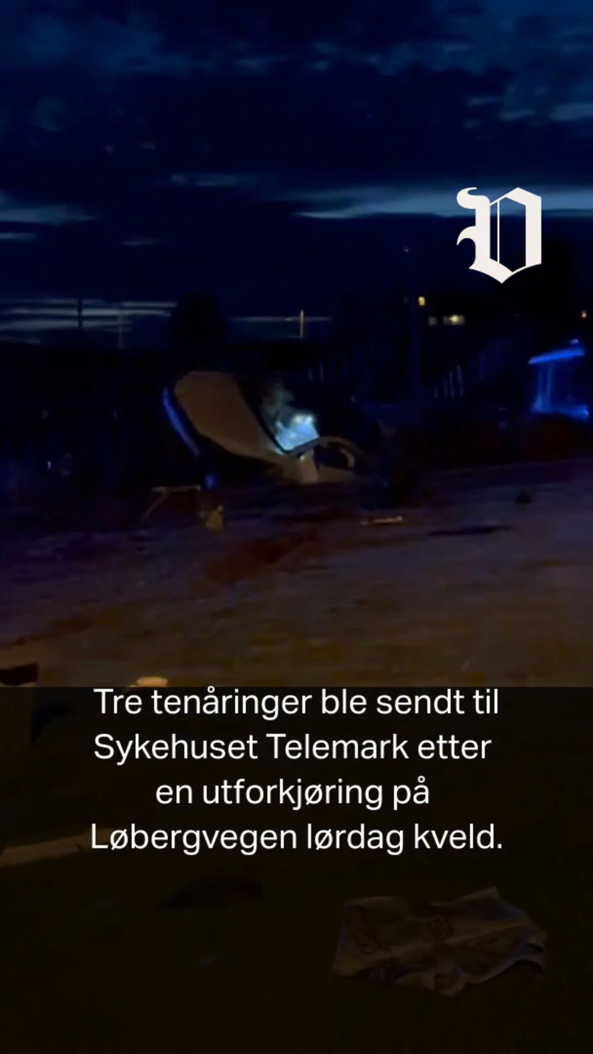 Ulykke i Skien: Tre tenåringer til sykehus