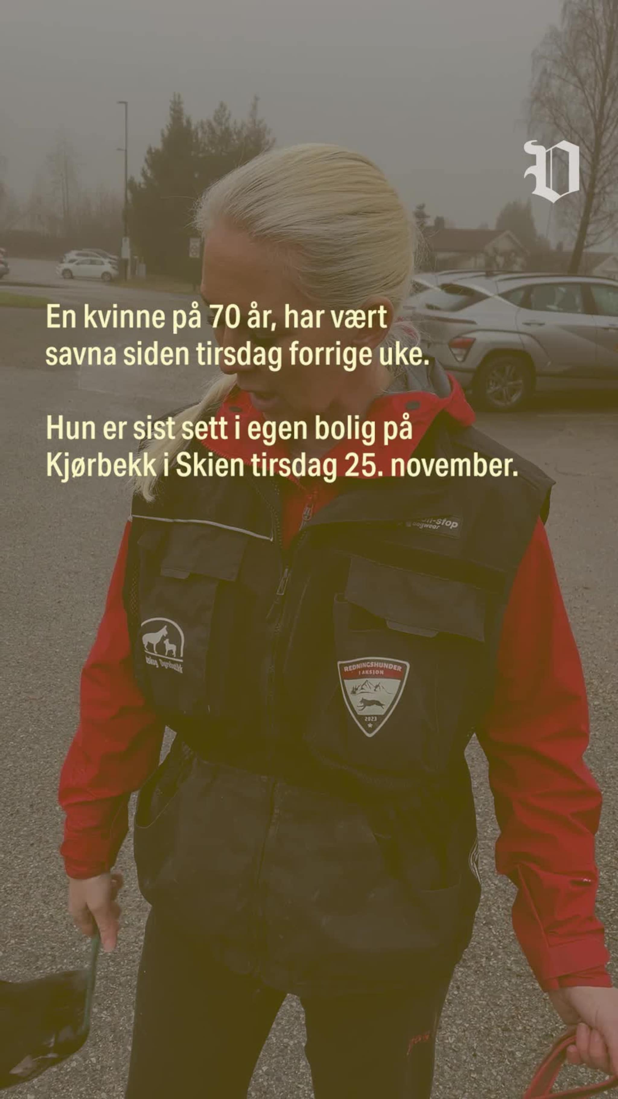 Redningshunder er kobla på i søket etter savna kvinne (70)