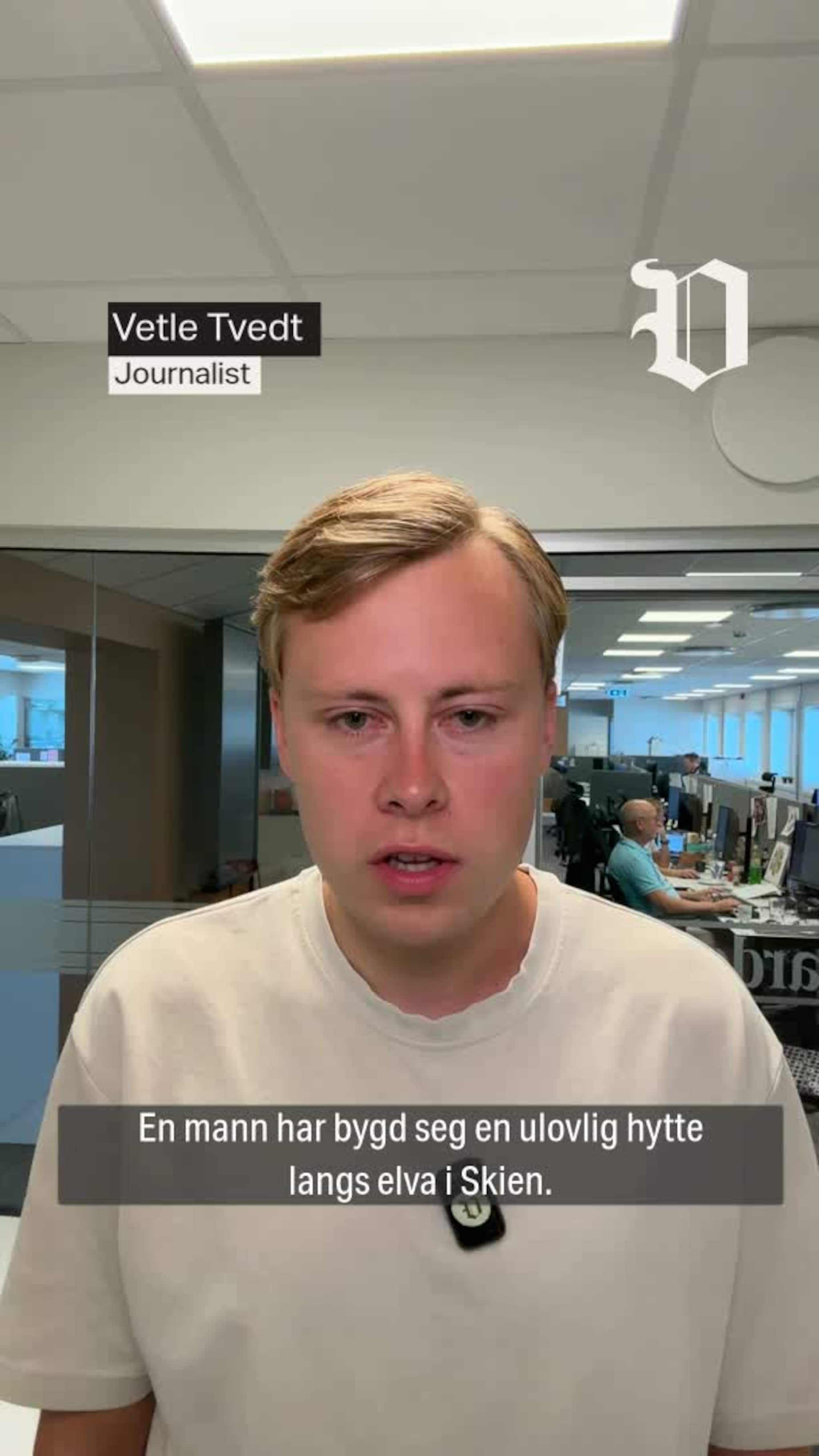 Har bygd hytte på andres tomt langs elva