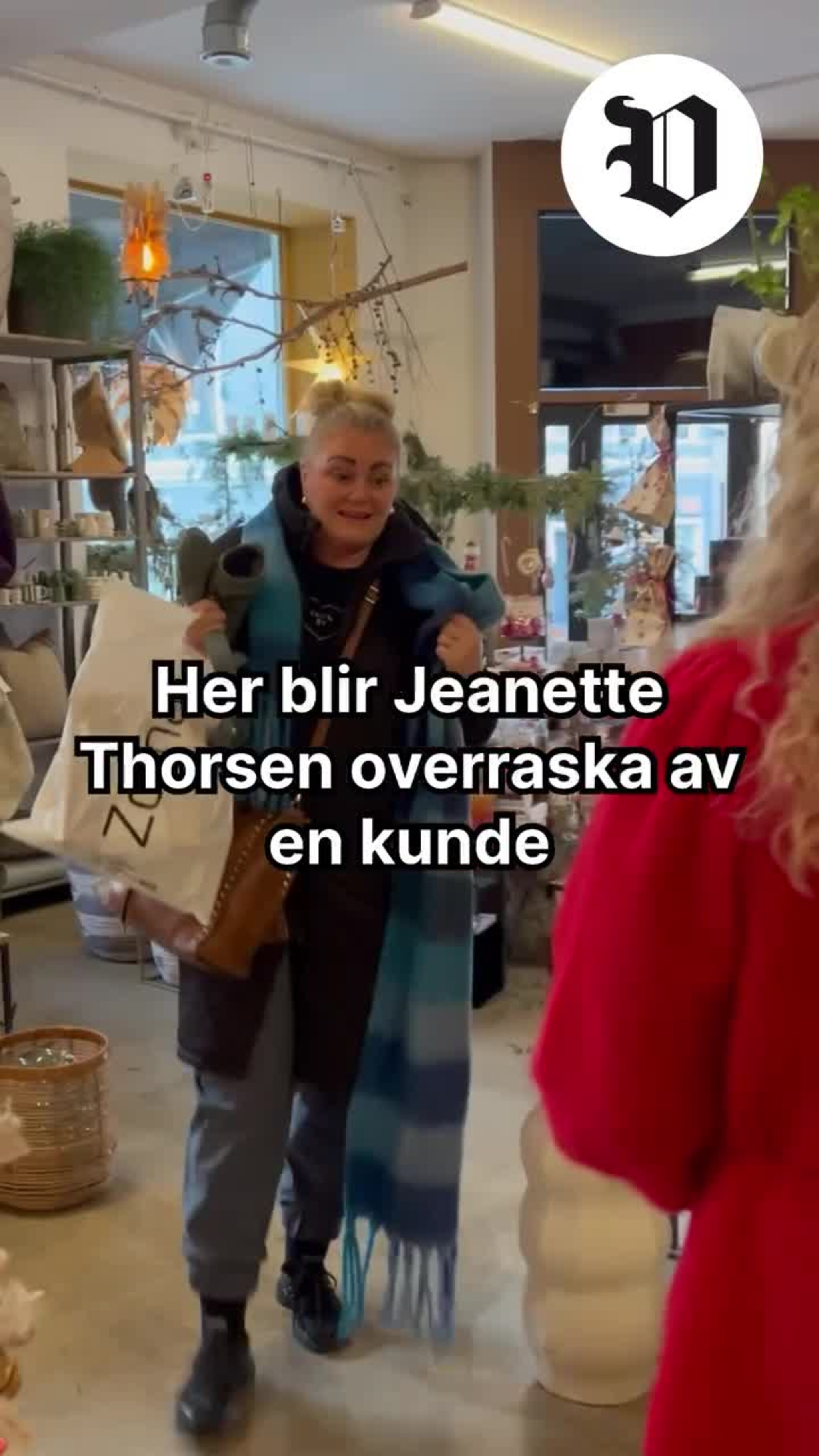 Her blir Jeanette overraska av en kunde