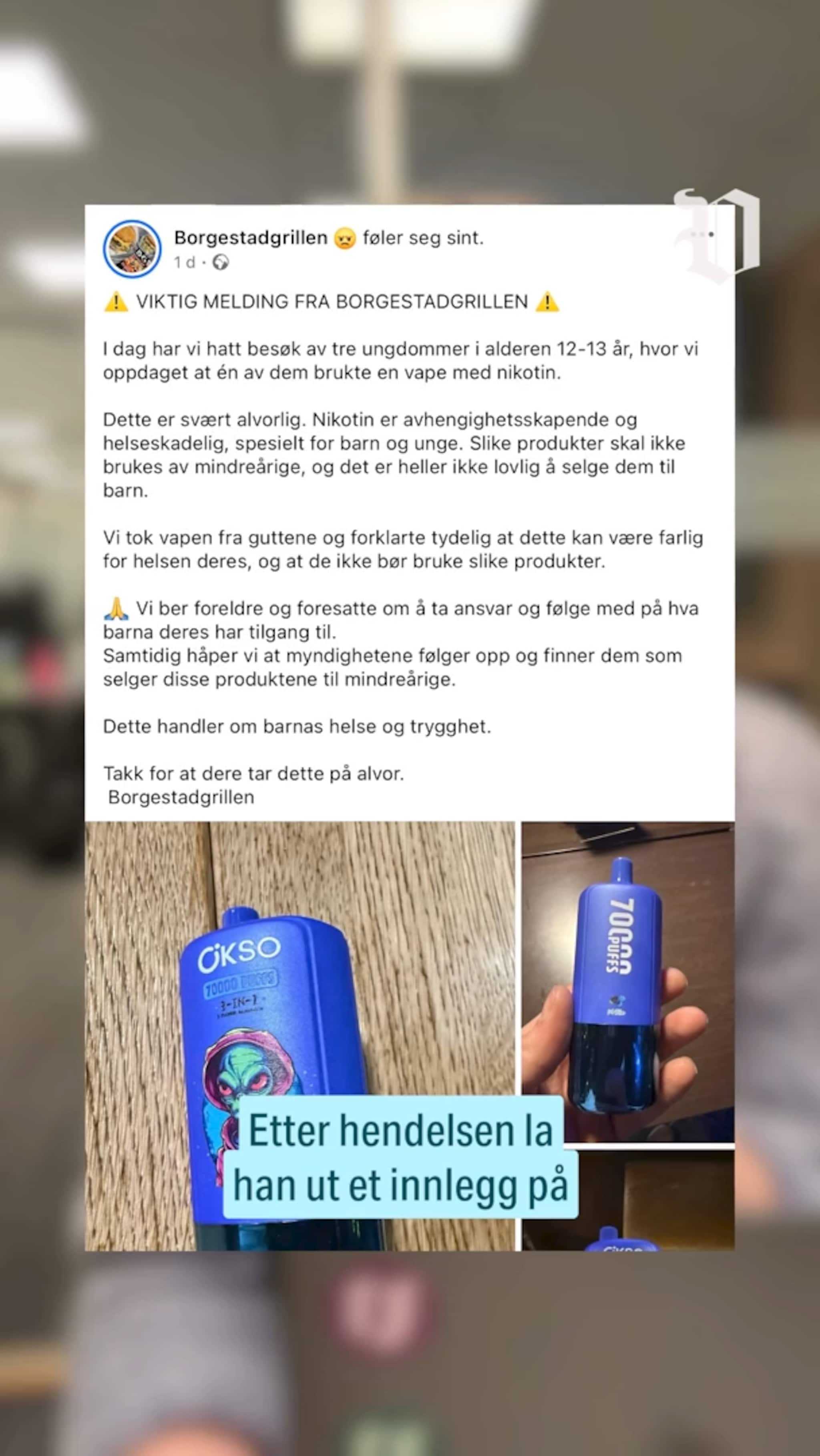 Dampet inne på spisested