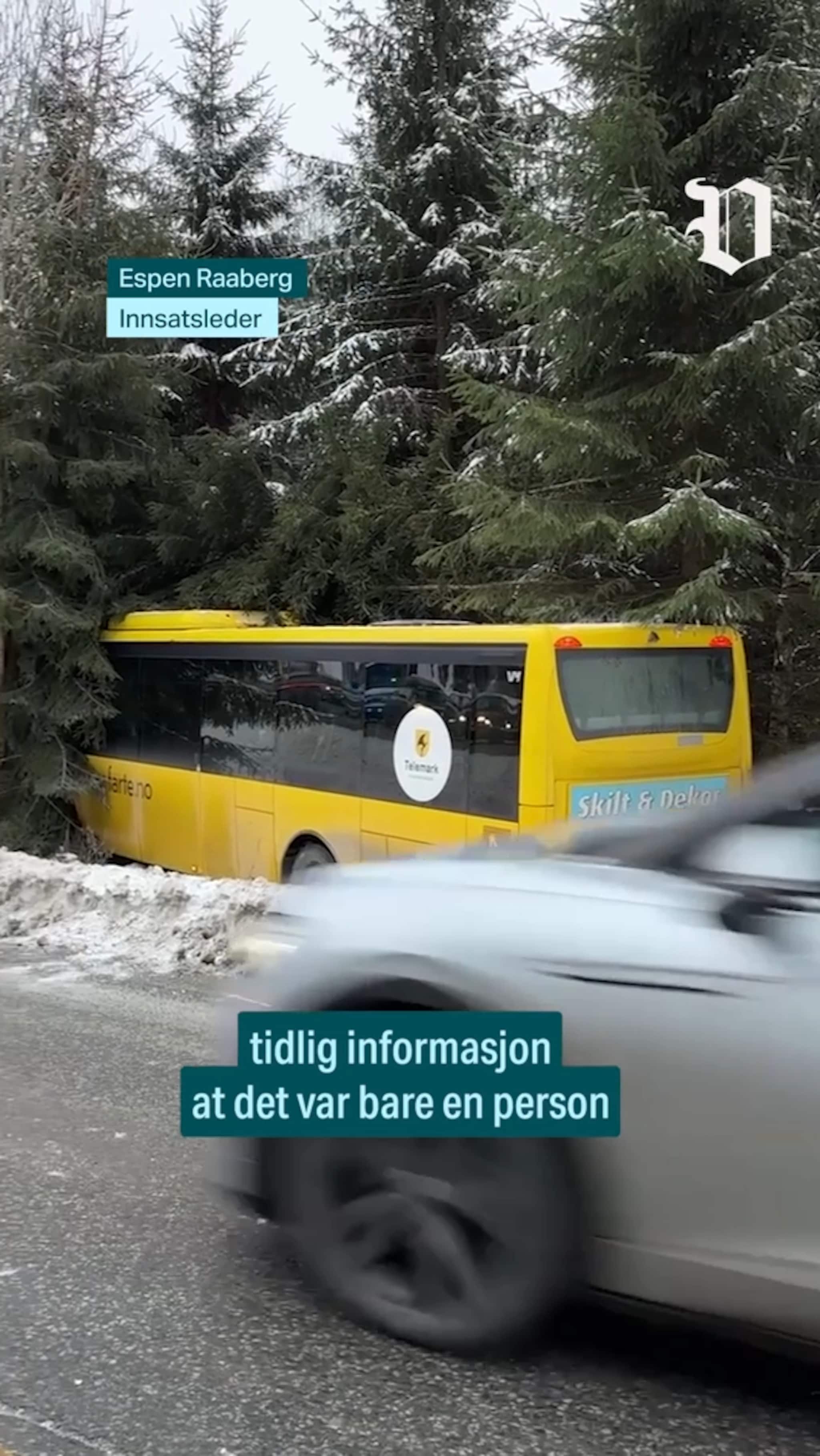 Buss kjørte av veien