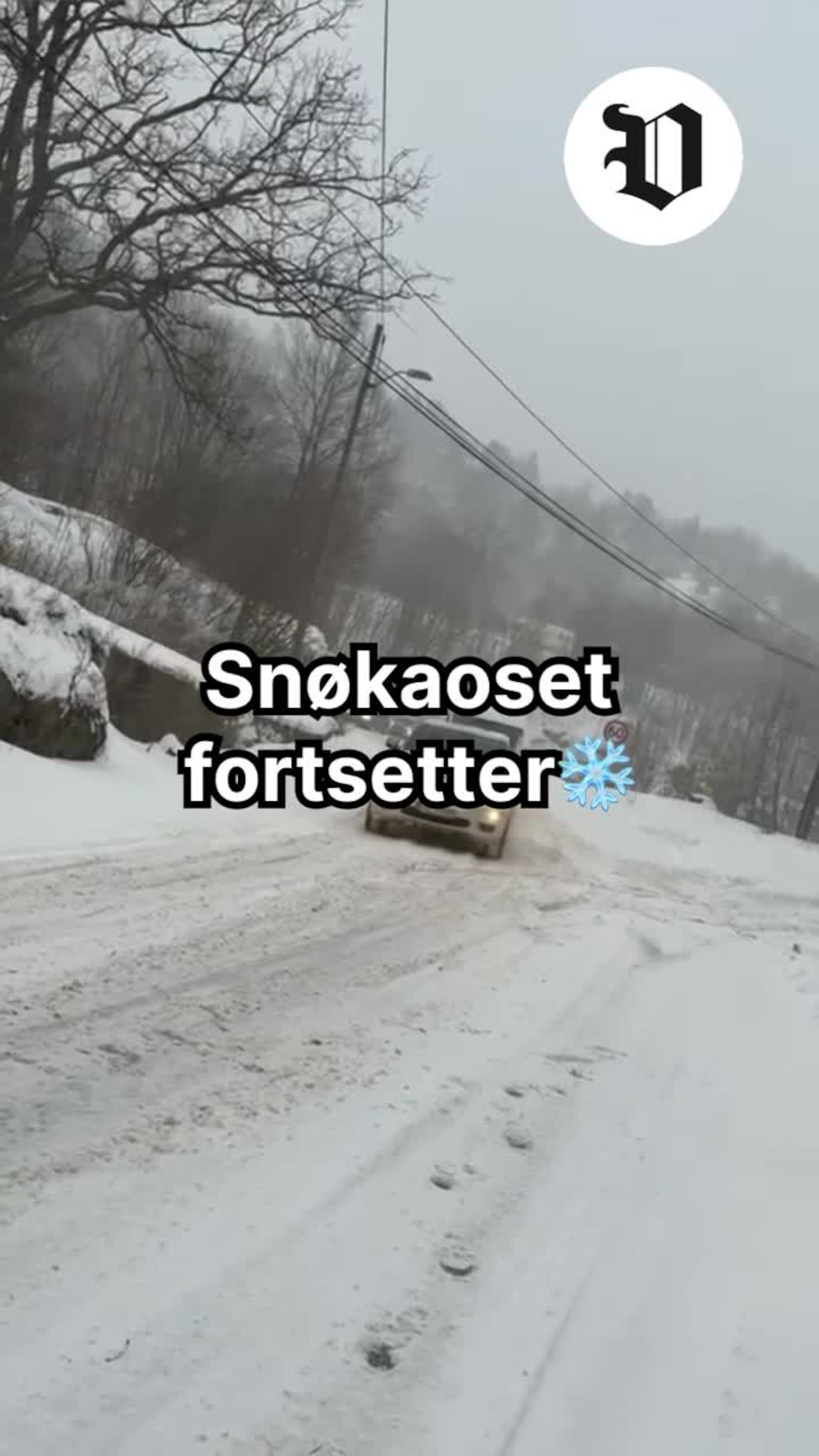 Her blir bilen taua opp bakken