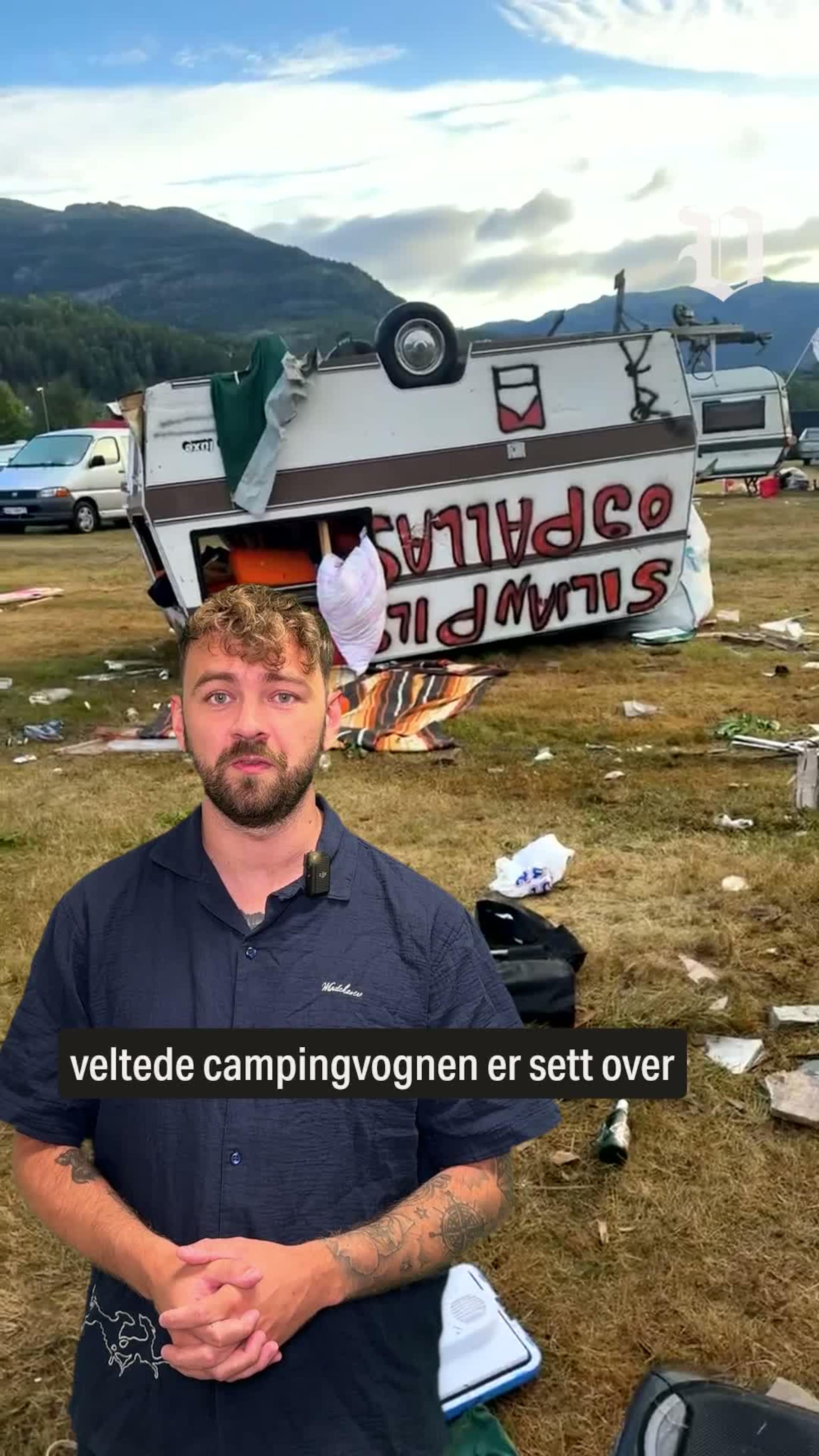 Veltet campingvogn på festivalen