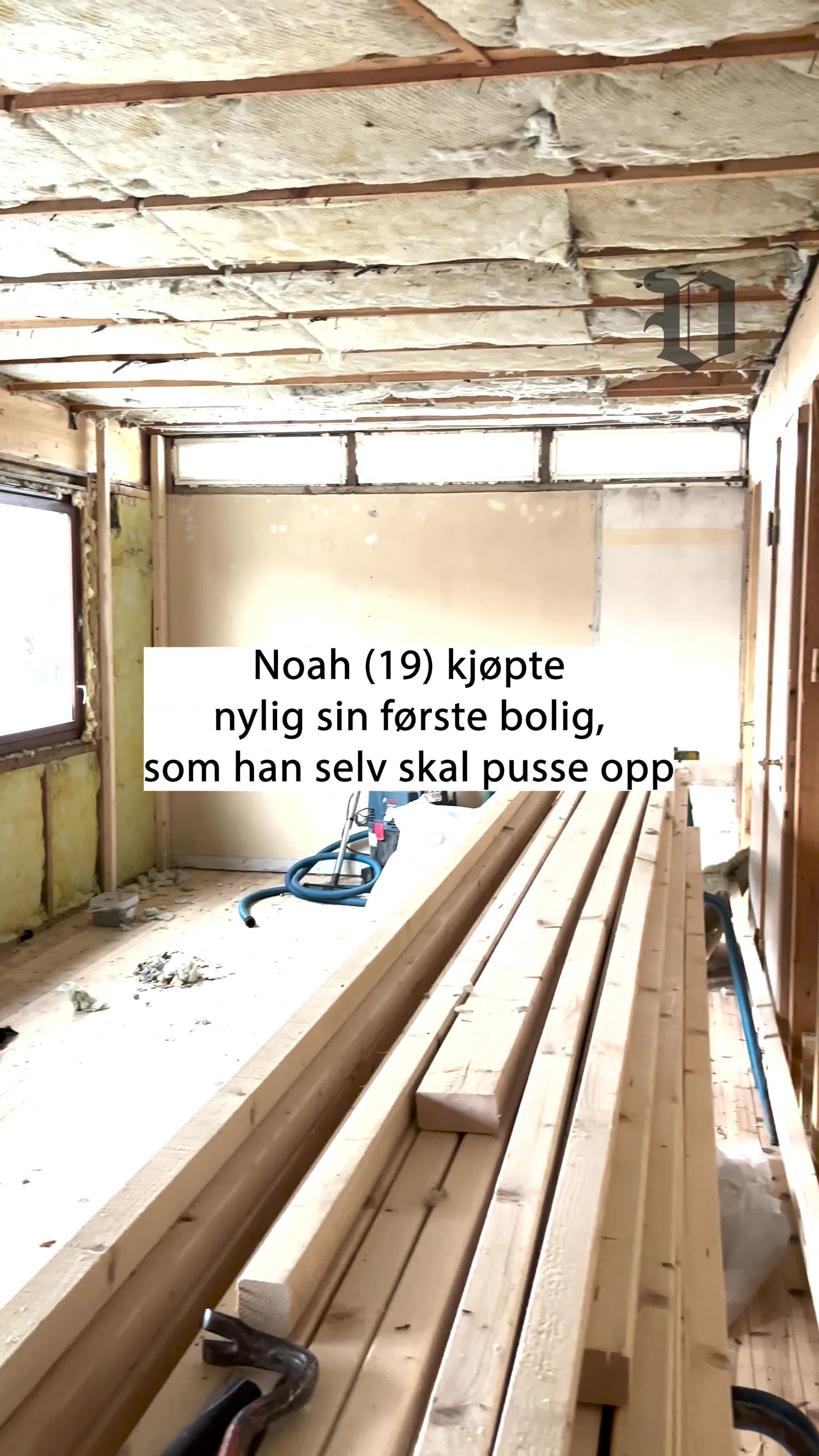Noah Askjer (19) skal pusse opp sin egen enebolig